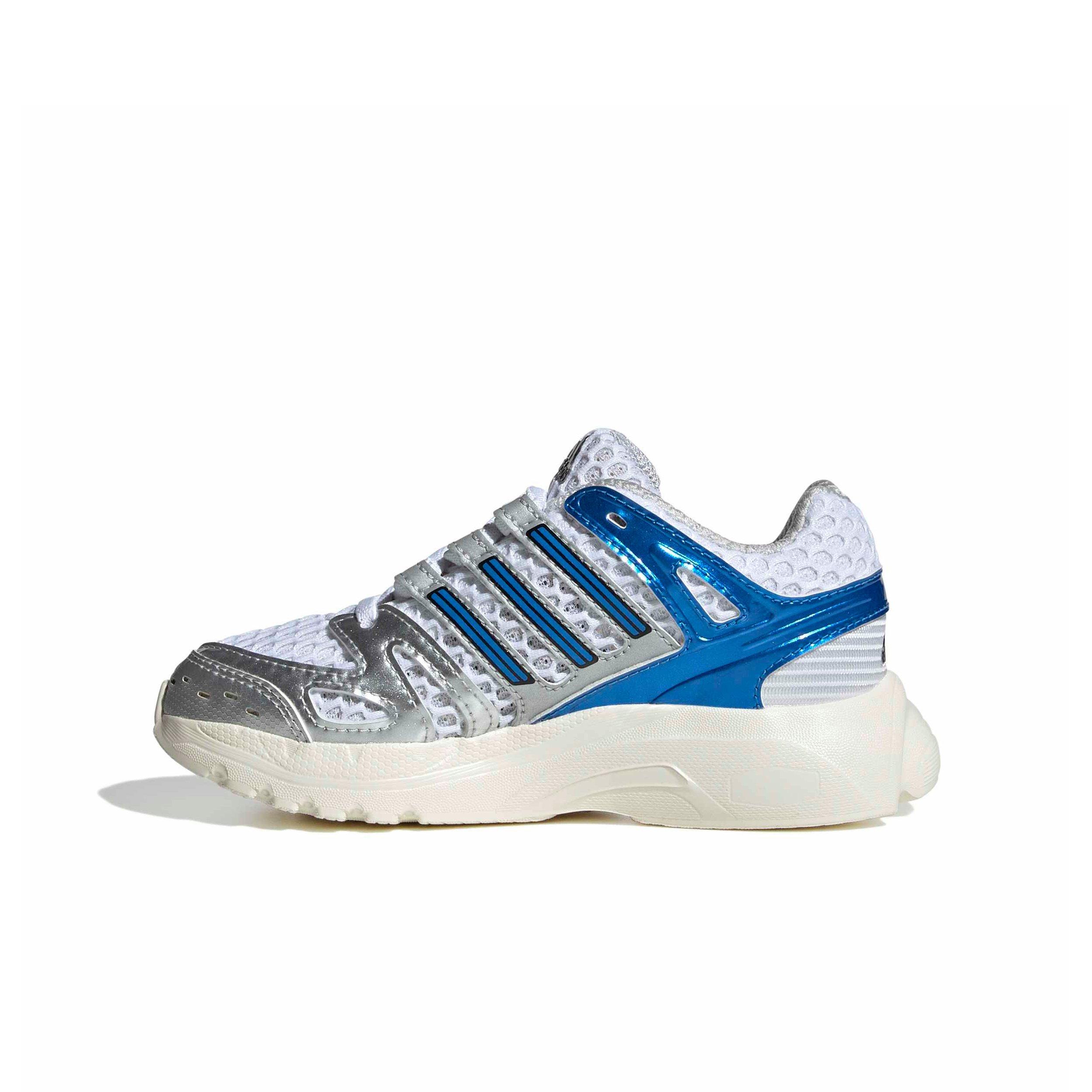 adidas Originals Adistar Control 5 EL "Ftwr White/Lucid Ray Blue/Dash Grey" Preschool Boys' Shoe - WHITE/BLUE/GREY Thumbnail View 2