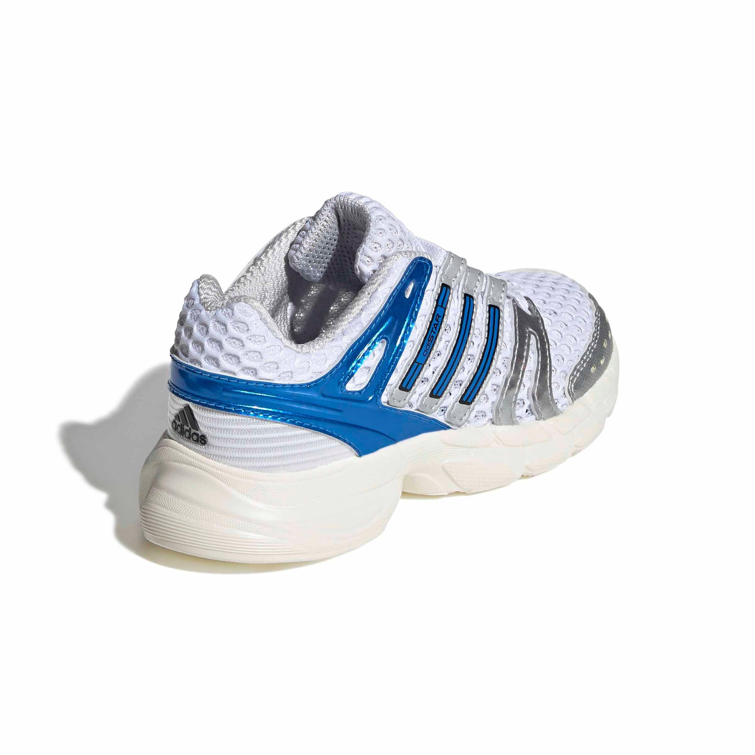 adidas Originals Adistar Control 5 EL "Ftwr White/Lucid Ray Blue/Dash Grey" Preschool Boys' Shoe - WHITE/BLUE/GREY Thumbnail View 4