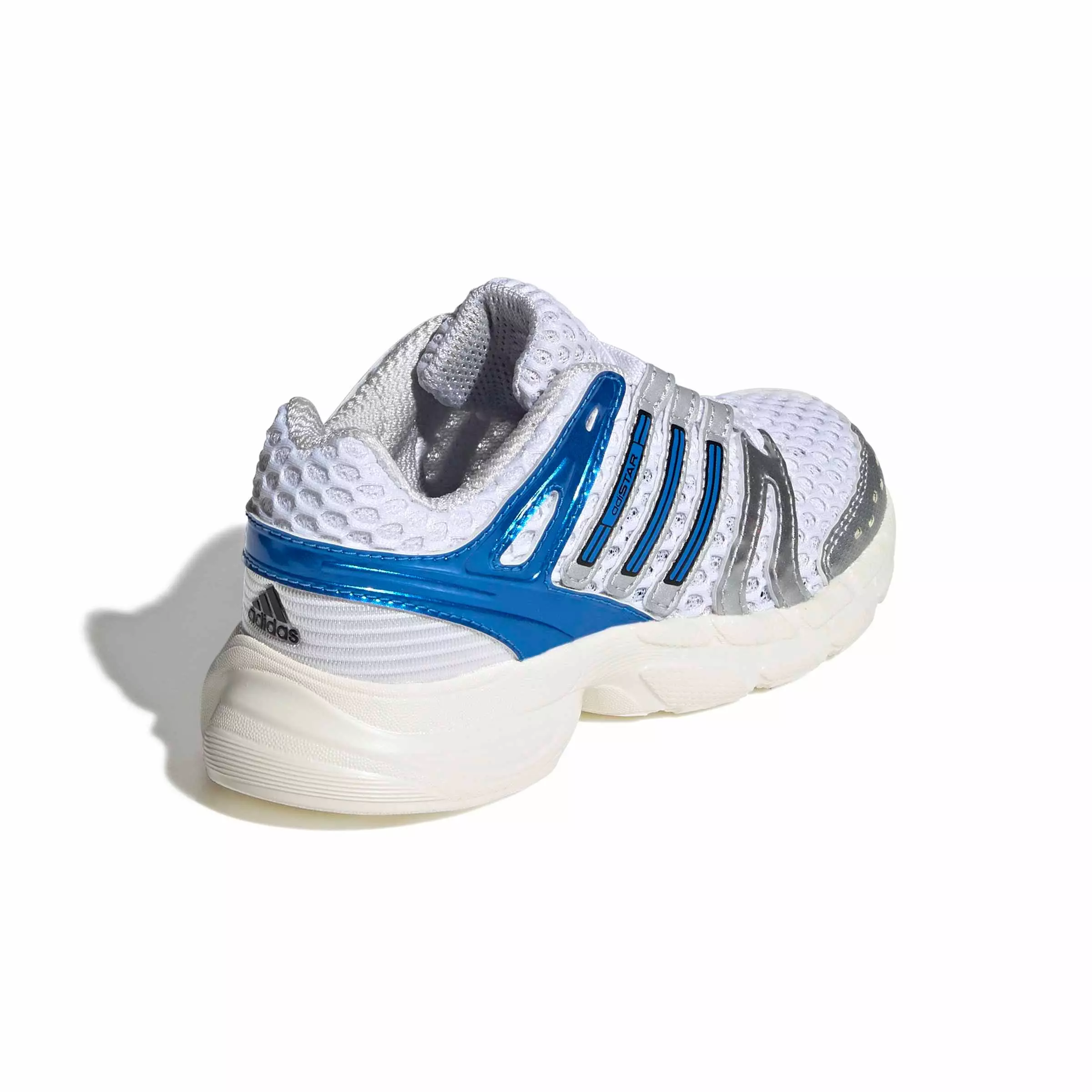 adidas Originals Adistar Control 5 EL "Ftwr White/Lucid Ray Blue/Dash Grey" Preschool Boys' Shoe - WHITE/BLUE/GREY