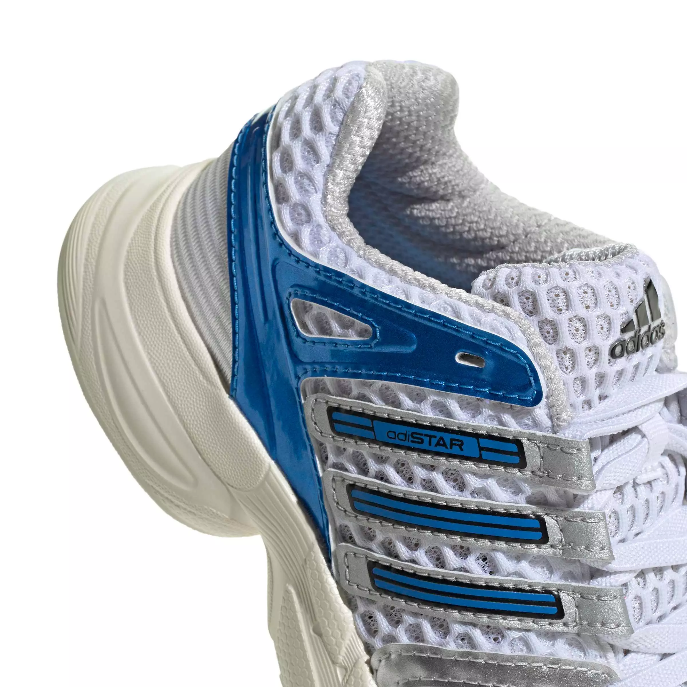 adidas Originals Adistar Control 5 EL "Ftwr White/Lucid Ray Blue/Dash Grey" Preschool Boys' Shoe - WHITE/BLUE/GREY