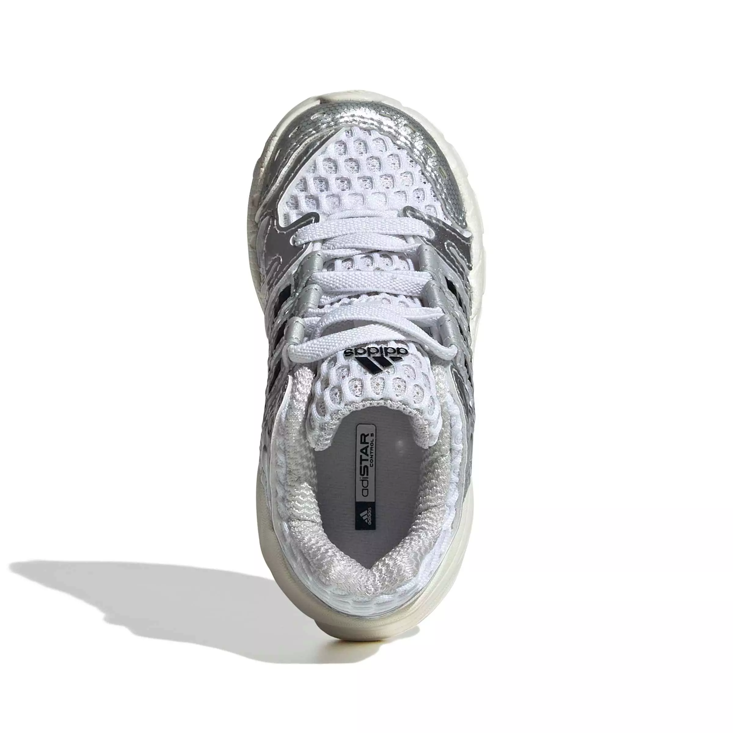 adidas Originals Adistar Control 5 EL "Ftwr White/Silver Metallic/Grey One" Infant Boys' Shoe - WHITE/SILVER/GREY