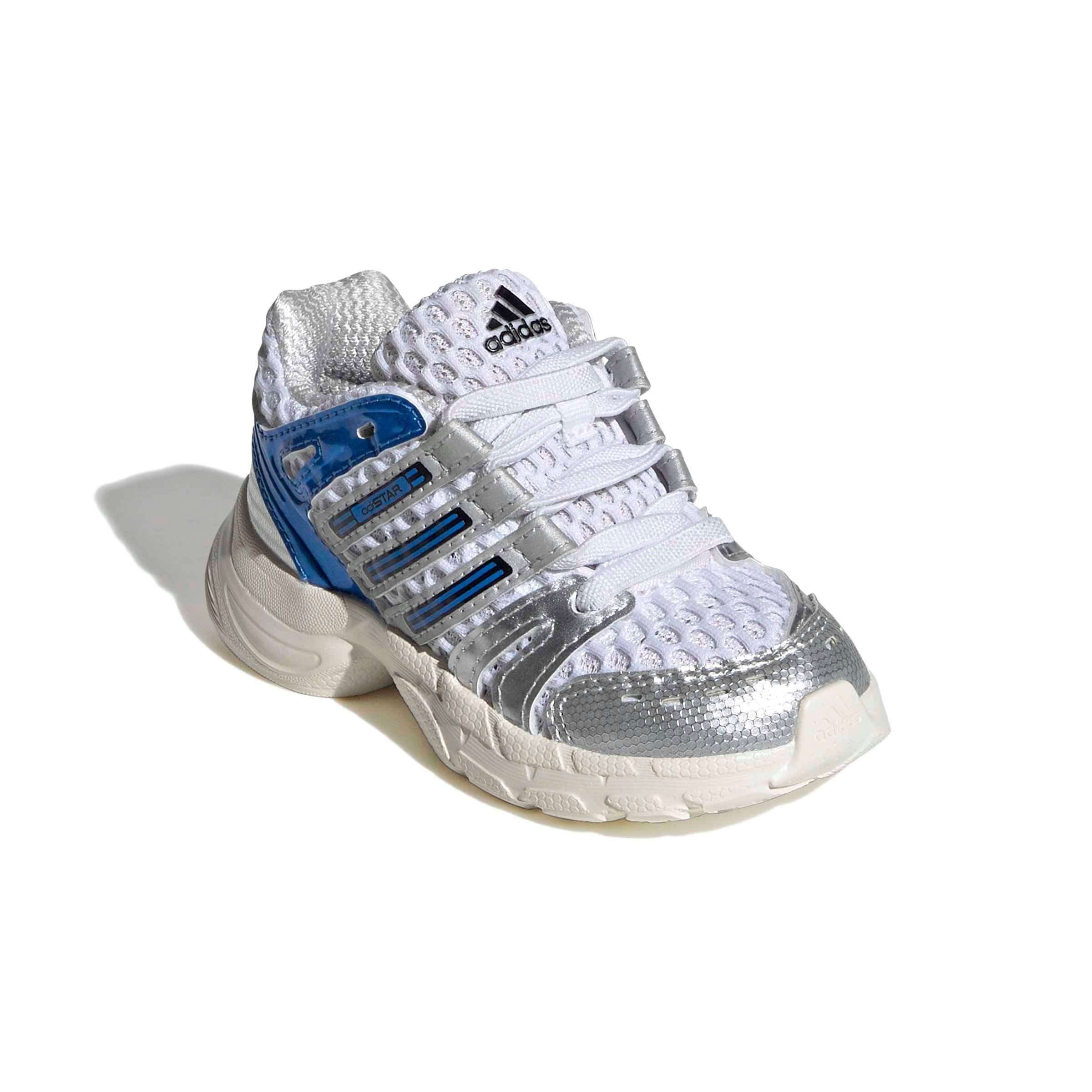 adidas Originals Adistar Control 5 EL "Ftwr White/Lucid Ray Blue/Dash Grey" Infant Boys' Shoe - WHITE/BLUE/GREY Thumbnail View 3