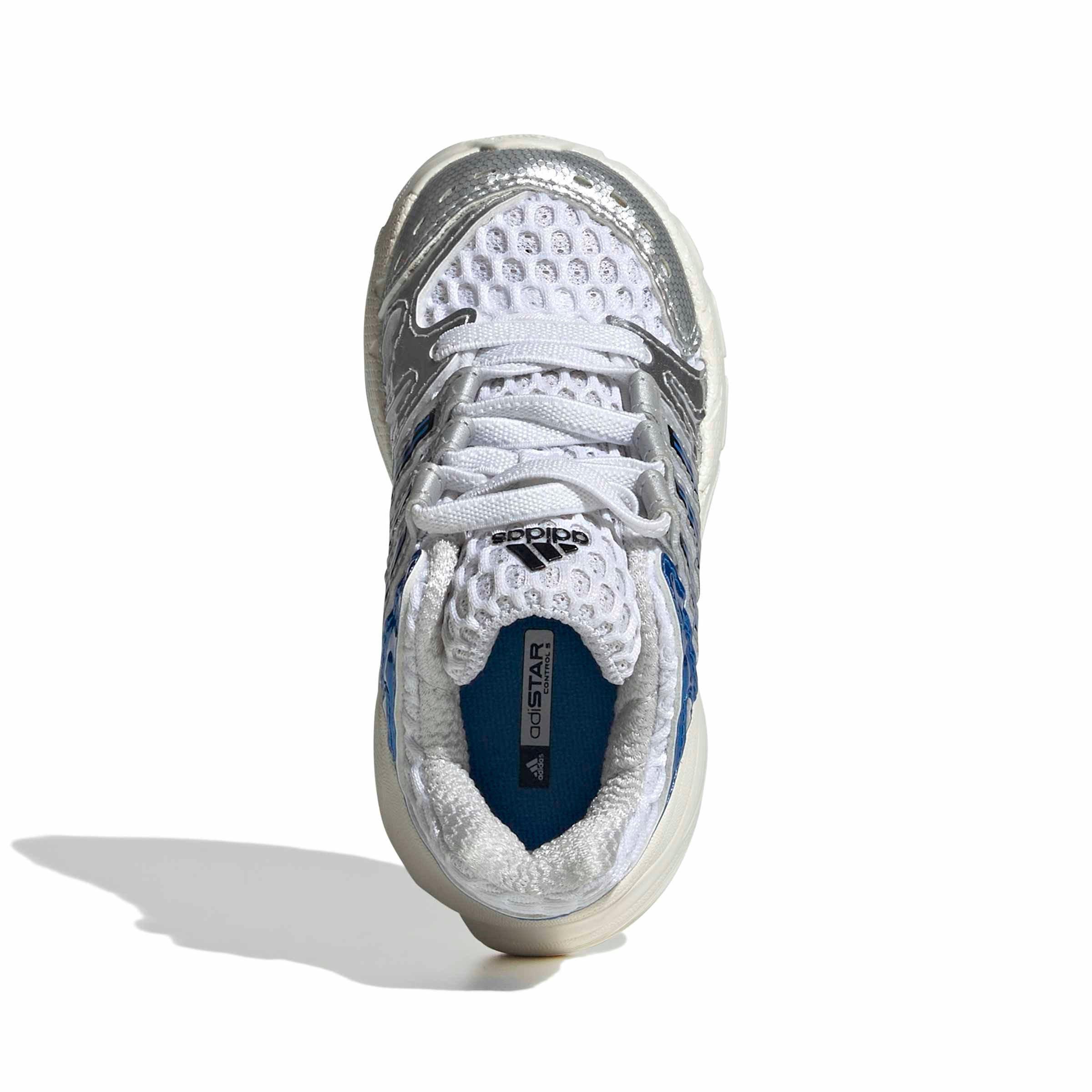 adidas Originals Adistar Control 5 EL "Ftwr White/Lucid Ray Blue/Dash Grey" Infant Boys' Shoe - WHITE/BLUE/GREY Thumbnail View 5