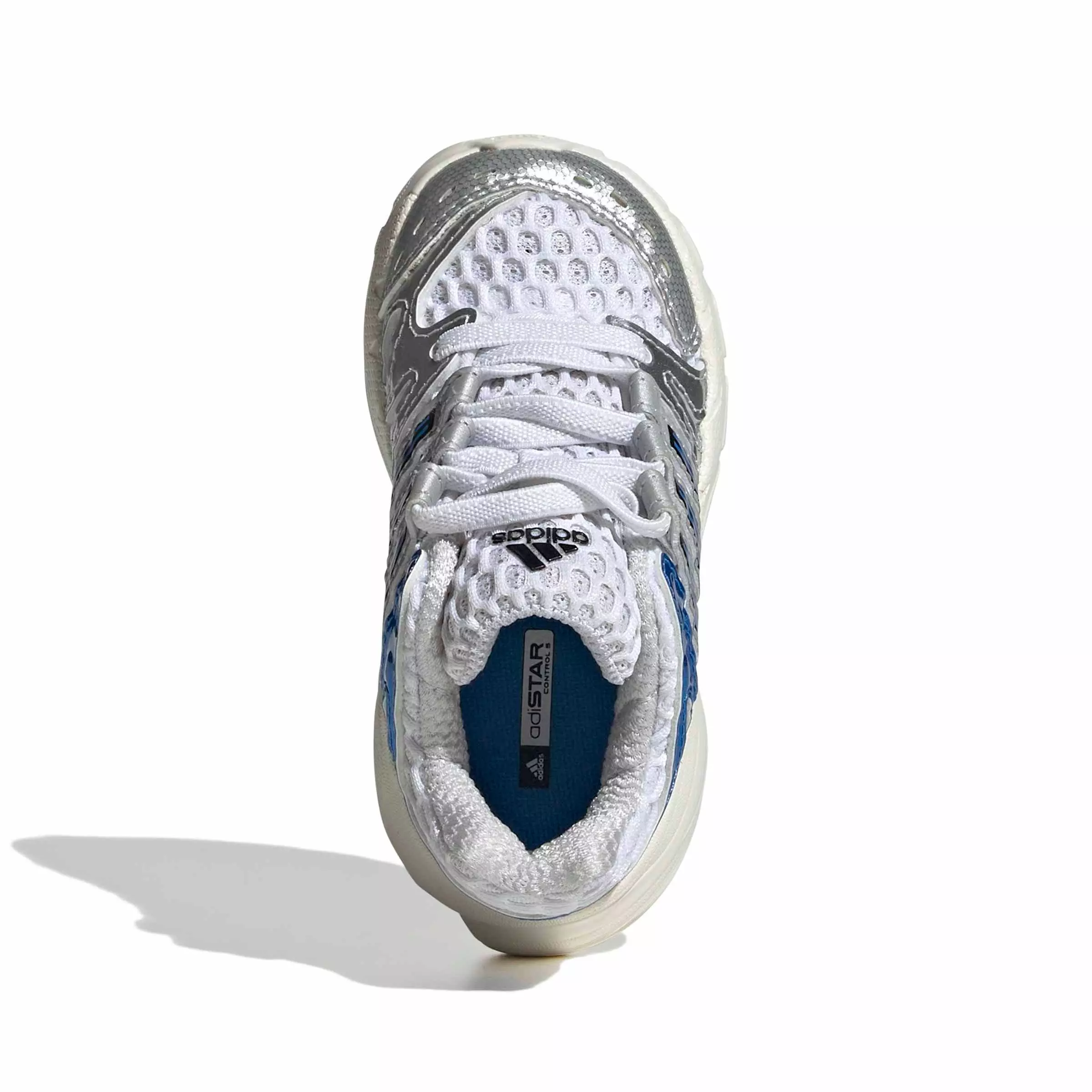 adidas Originals Adistar Control 5 EL "Ftwr White/Lucid Ray Blue/Dash Grey" Infant Boys' Shoe - WHITE/BLUE/GREY