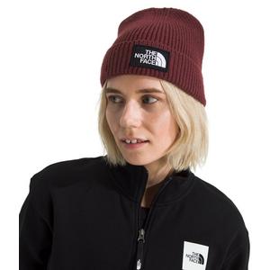 The North Face Logo Box Cuffed Beanie-Dk Red
