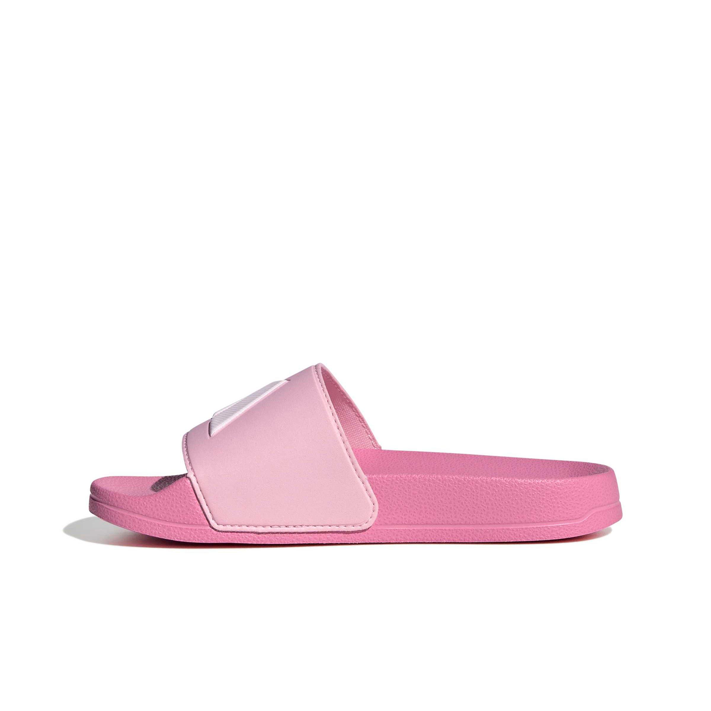 adidas Adilette Shower Logo "Bliss Pink/Ftwr White/Clear Pink" Grade School Girls' Sandal - PINK/WHITE/PINK Thumbnail View 2