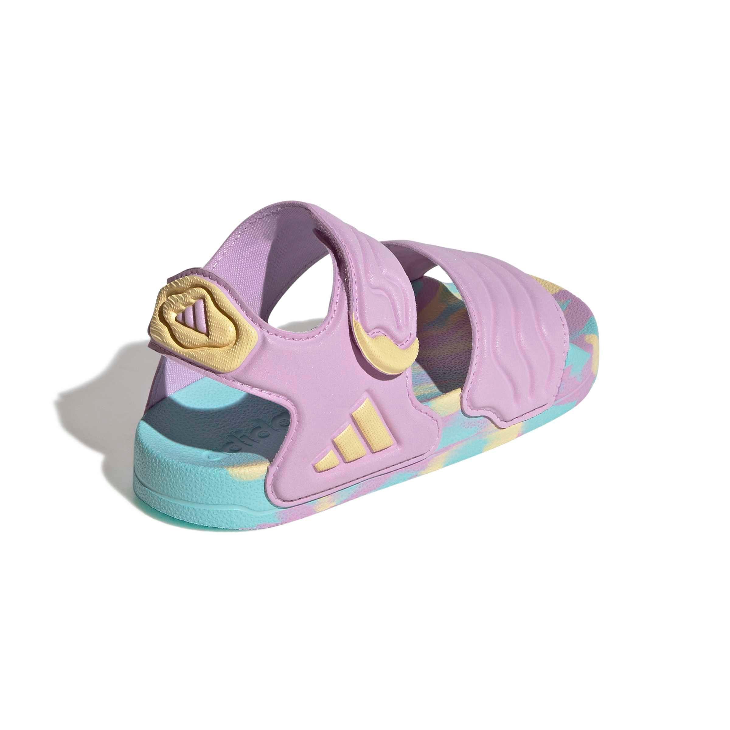 adidas Adilette 2 "Bliss Lilac/Orange Tint/Flash Aqua" Grade School Girls' Sandal - LILAC/ORANGE/AQUA Thumbnail View 4