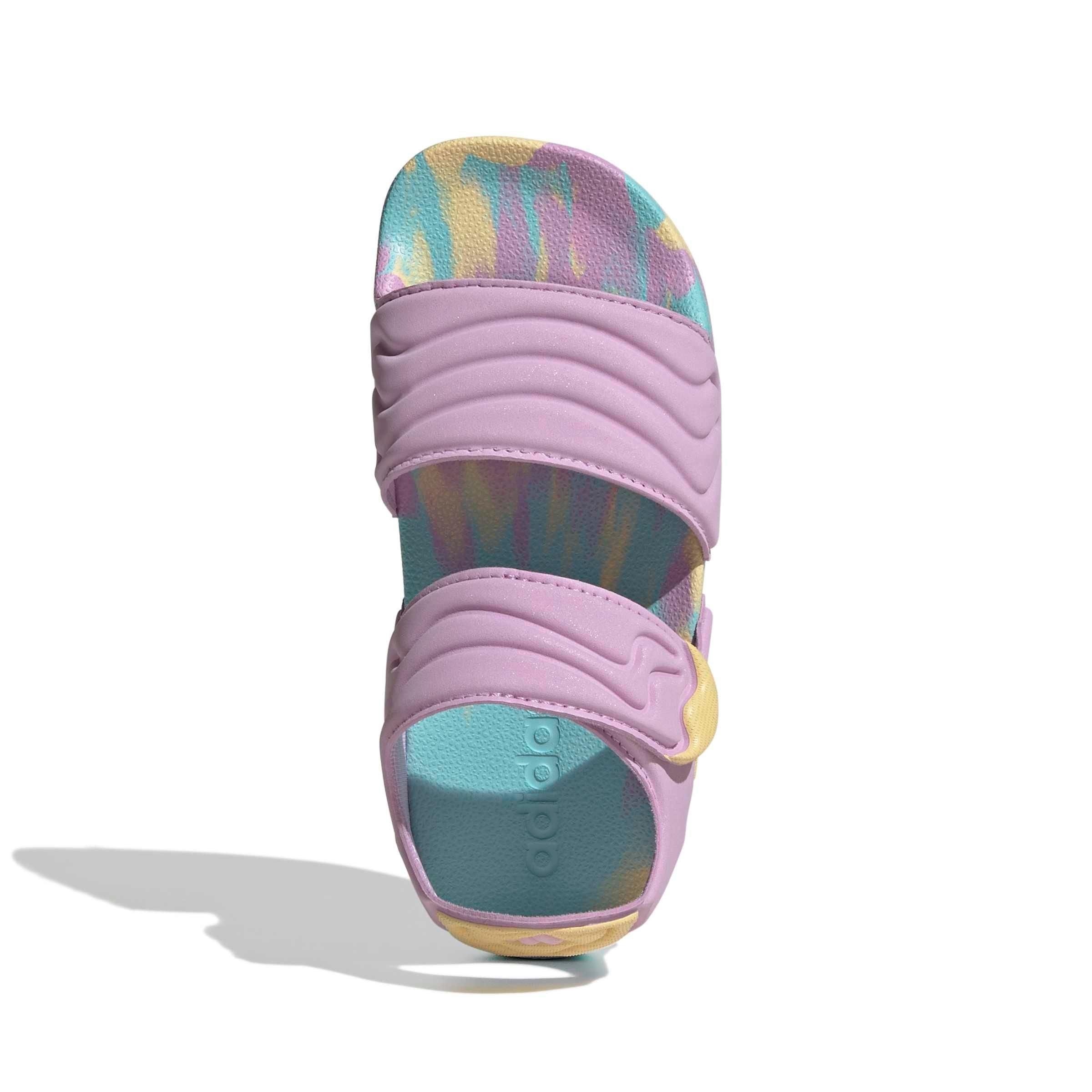 adidas Adilette 2 "Bliss Lilac/Orange Tint/Flash Aqua" Grade School Girls' Sandal - LILAC/ORANGE/AQUA Thumbnail View 5
