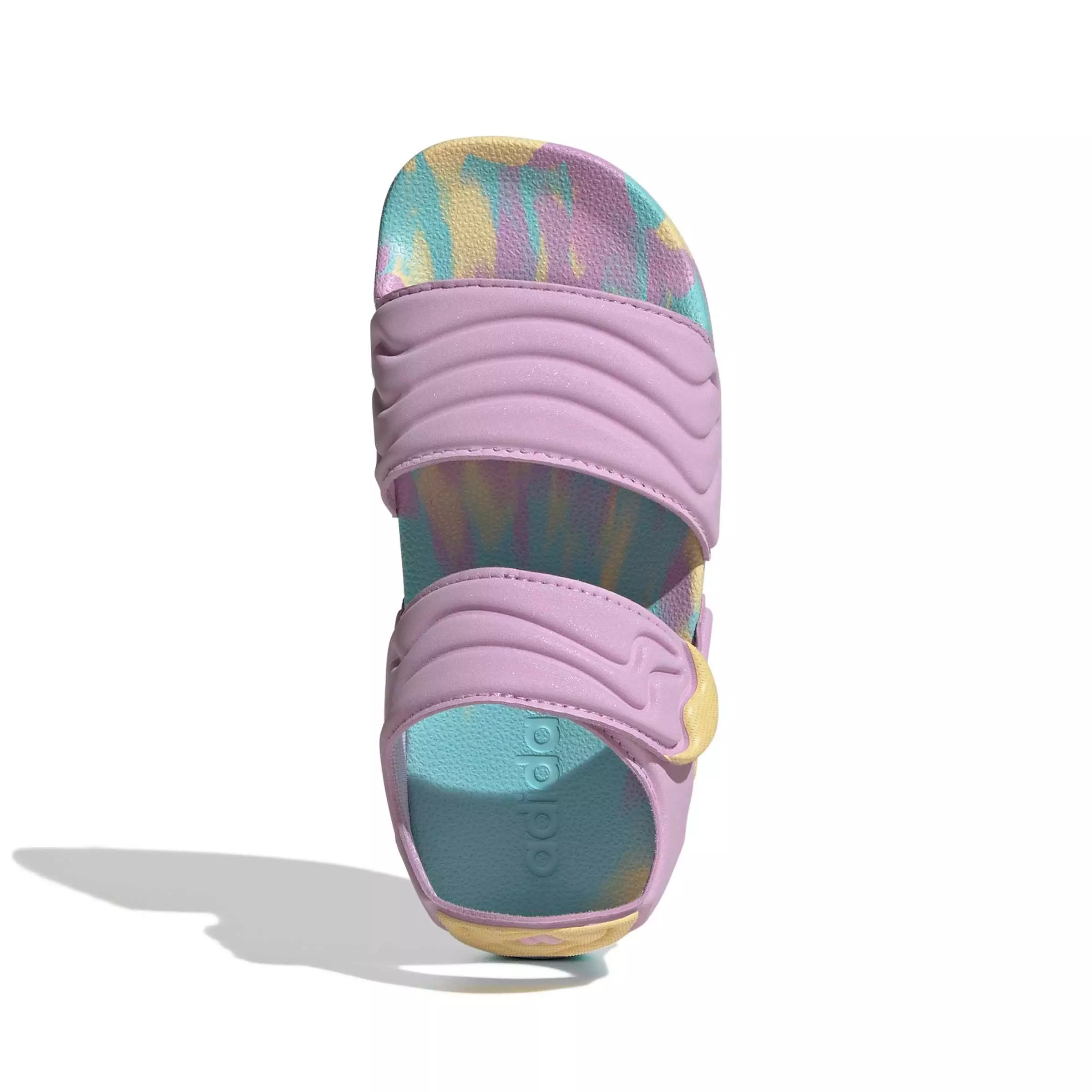 adidas Adilette 2 "Bliss Lilac/Orange Tint/Flash Aqua" Grade School Girls' Sandal - LILAC/ORANGE/AQUA
