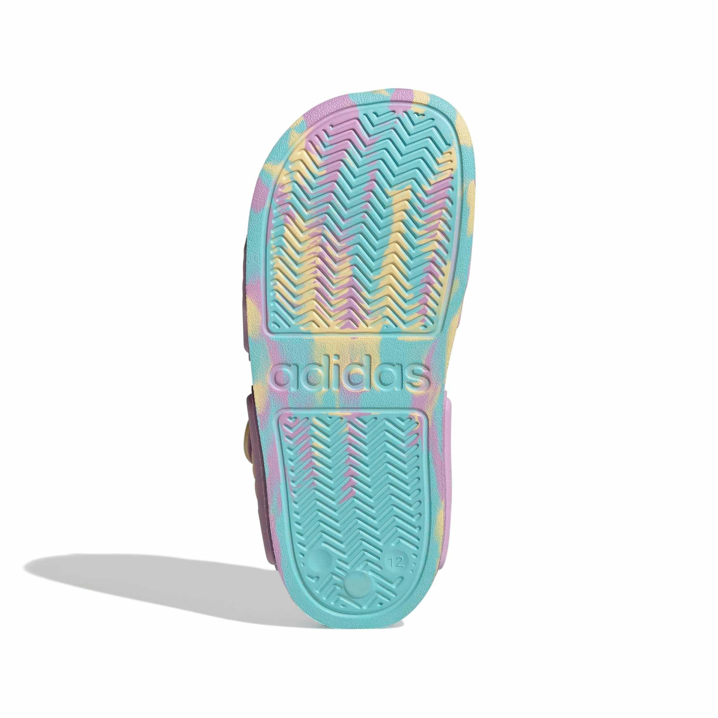 adidas Adilette 2 "Bliss Lilac/Orange Tint/Flash Aqua" Grade School Girls' Sandal - LILAC/ORANGE/AQUA Thumbnail View 6