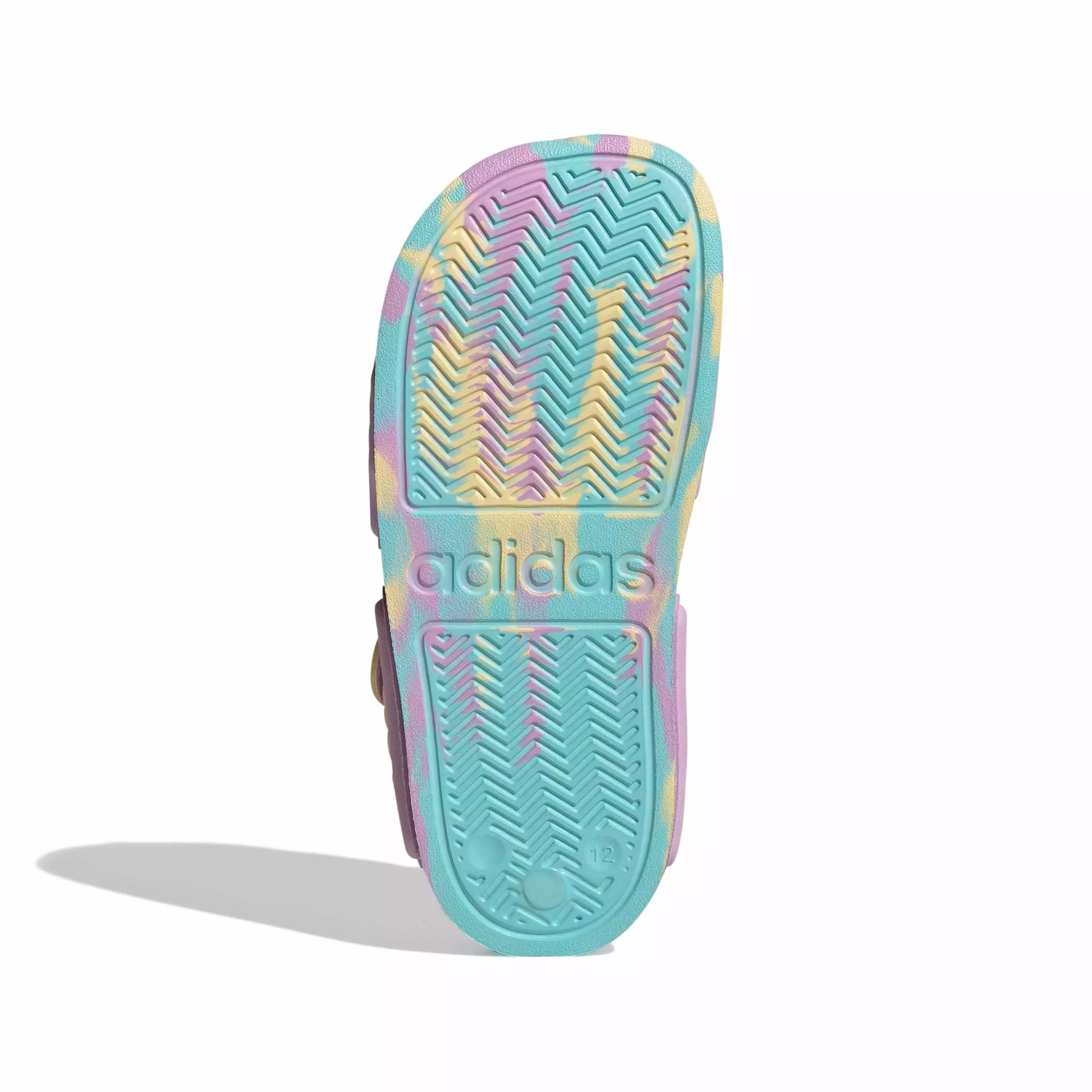 adidas Adilette 2 "Bliss Lilac/Orange Tint/Flash Aqua" Grade School Girls' Sandal - LILAC/ORANGE/AQUA