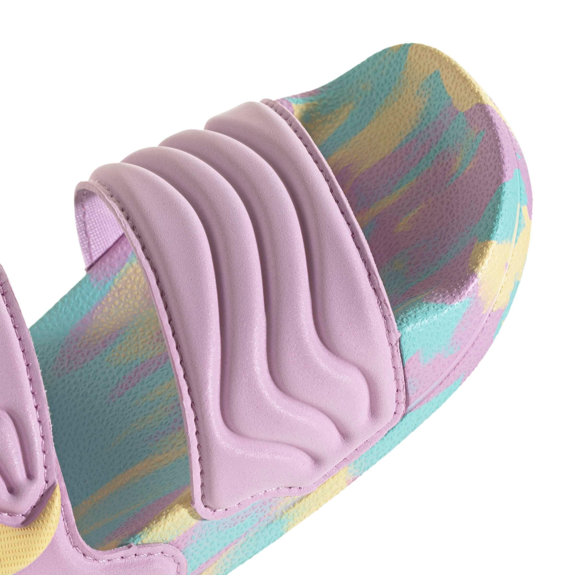 adidas Adilette 2 "Bliss Lilac/Orange Tint/Flash Aqua" Grade School Girls' Sandal - LILAC/ORANGE/AQUA Thumbnail View 8