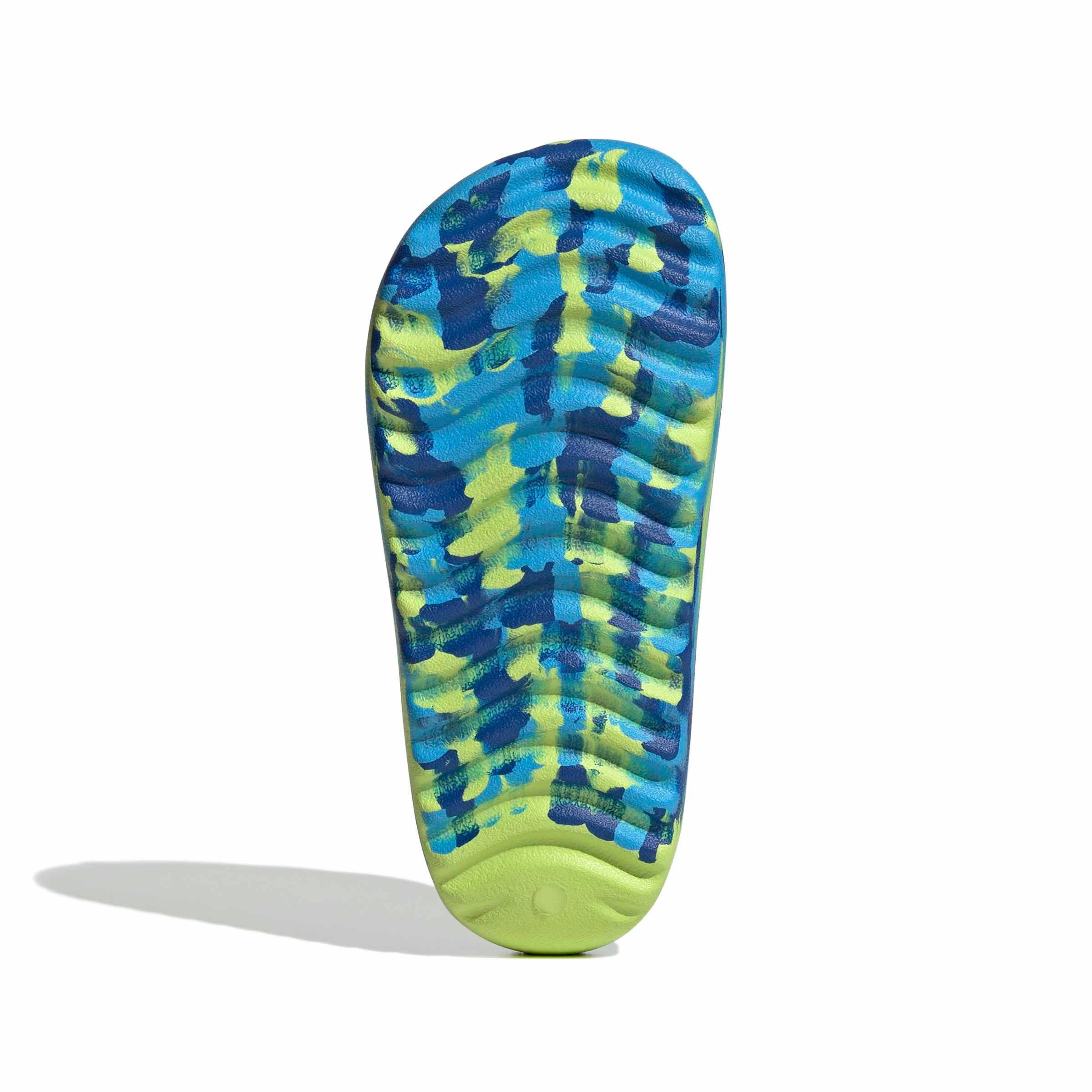adidas Adilette Lumia "Solar Slime/Lucid Aquamarine/Team Royal Blue" Grade School Boys' Slide - SLIME/AQUAMARINE/ROYAL Thumbnail View 6