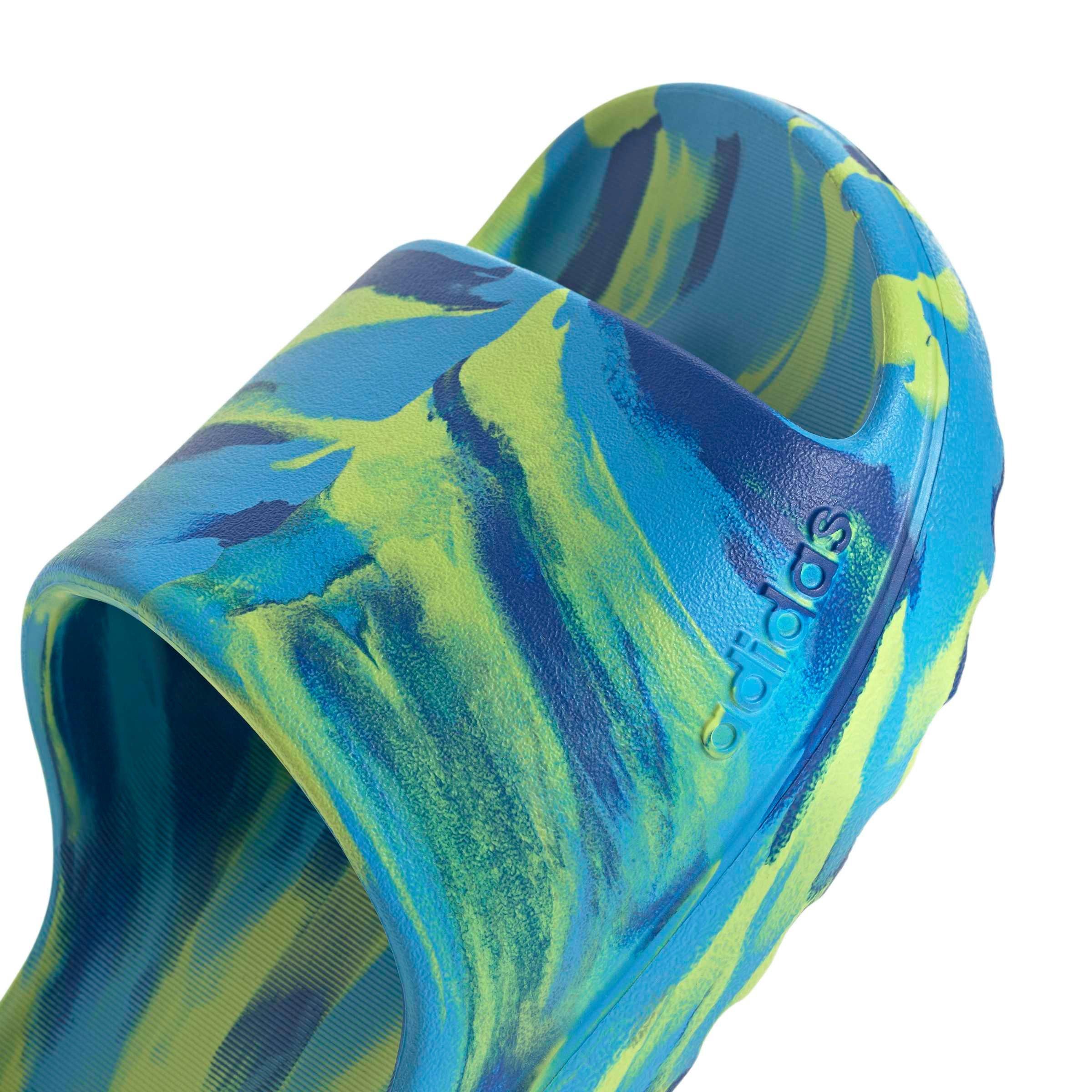 adidas Adilette Lumia "Solar Slime/Lucid Aquamarine/Team Royal Blue" Grade School Boys' Slide - SLIME/AQUAMARINE/ROYAL Thumbnail View 7