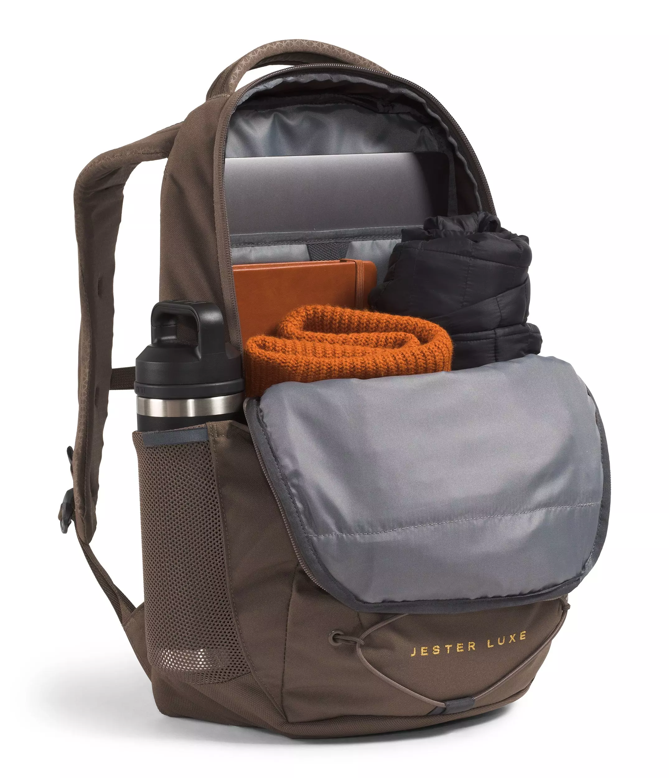 The North Face Women's Jester Luxe Backpack-Brown/Gold - BROWN/GOLD