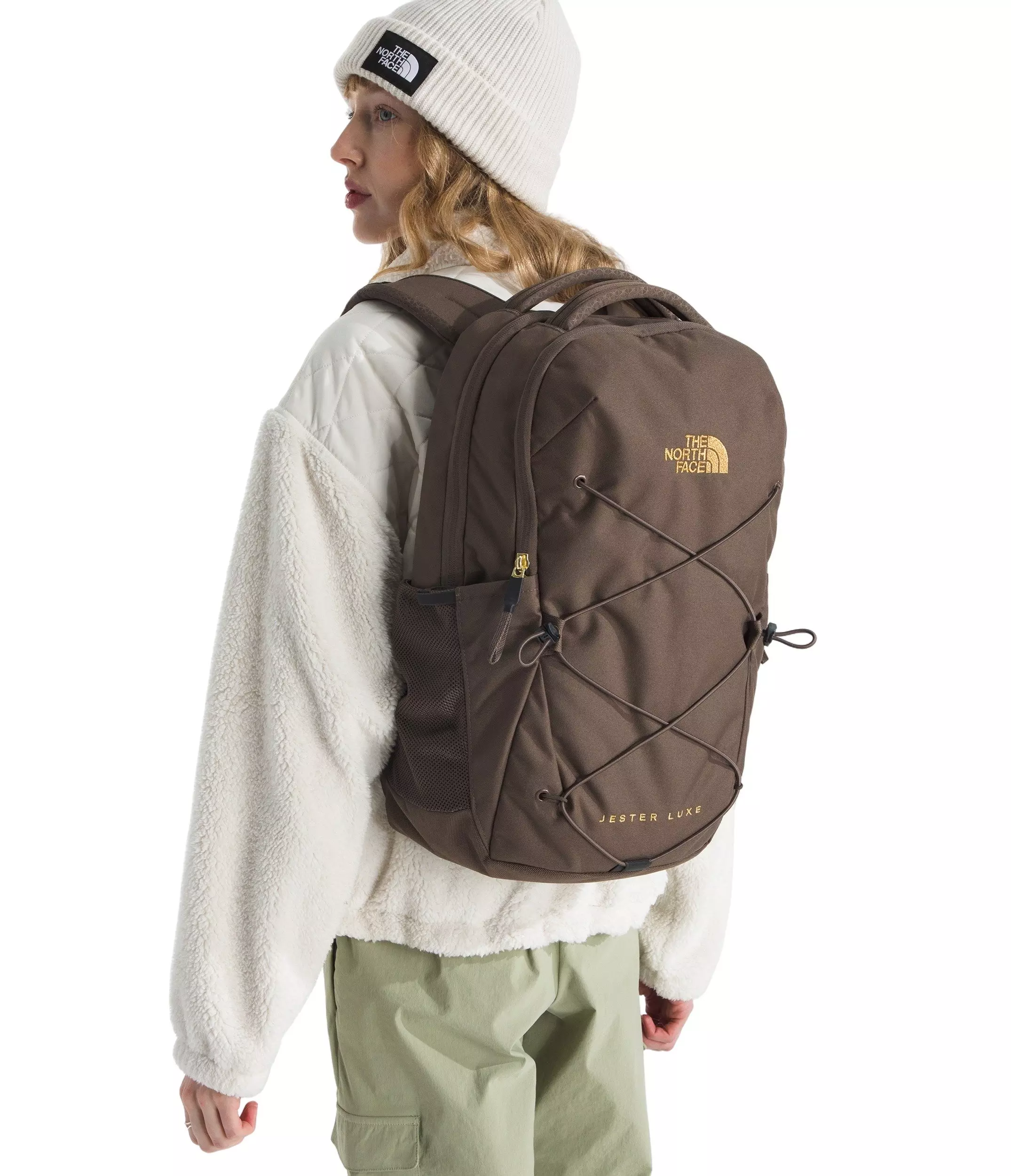 The North Face Women's Jester Luxe Backpack-Brown/Gold - BROWN/GOLD
