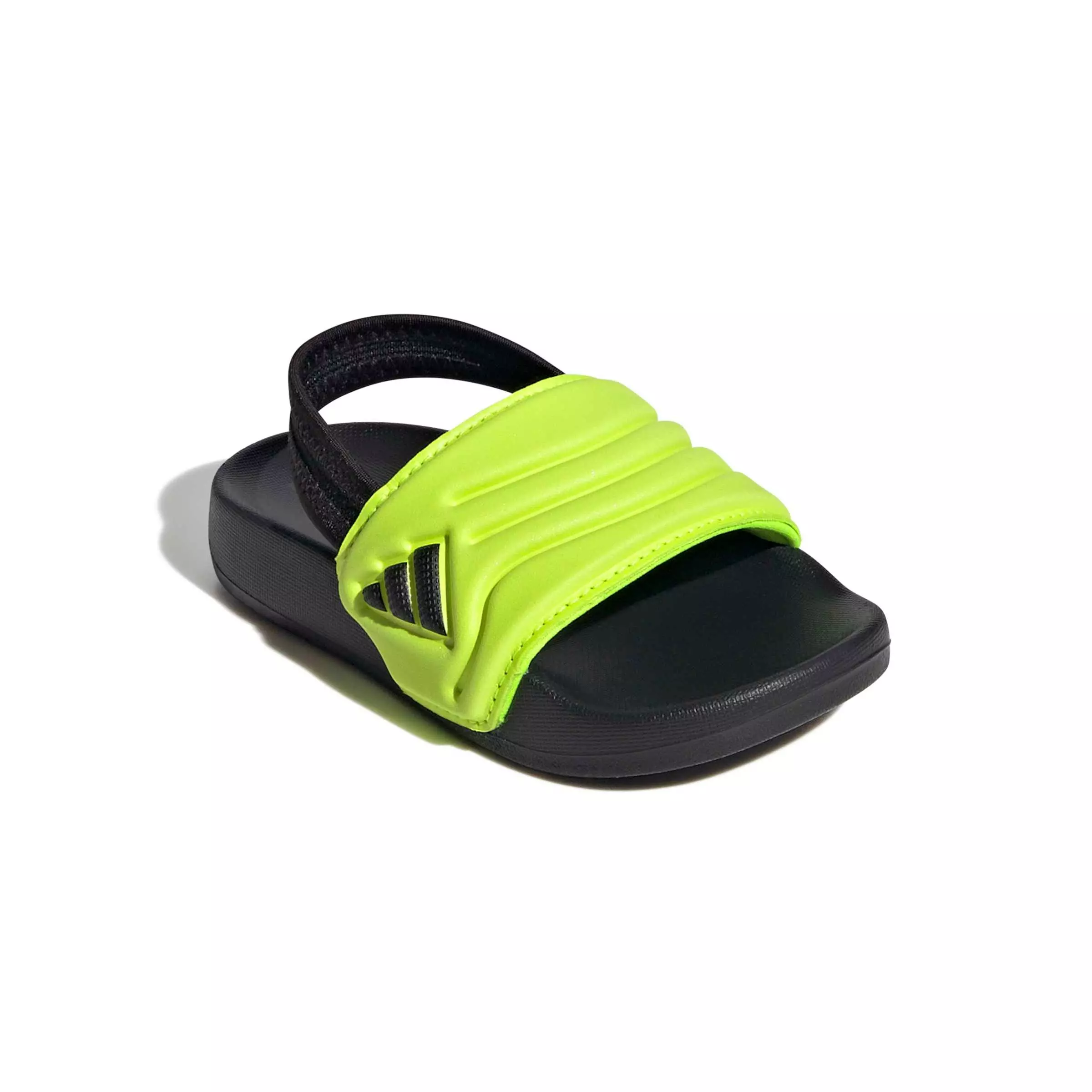 adidas Adilette Estrap 2.0 "Core Black/Core Black/Lucid Lemon" Infant Boys' Slide - BLACK/BLACK/LEMON