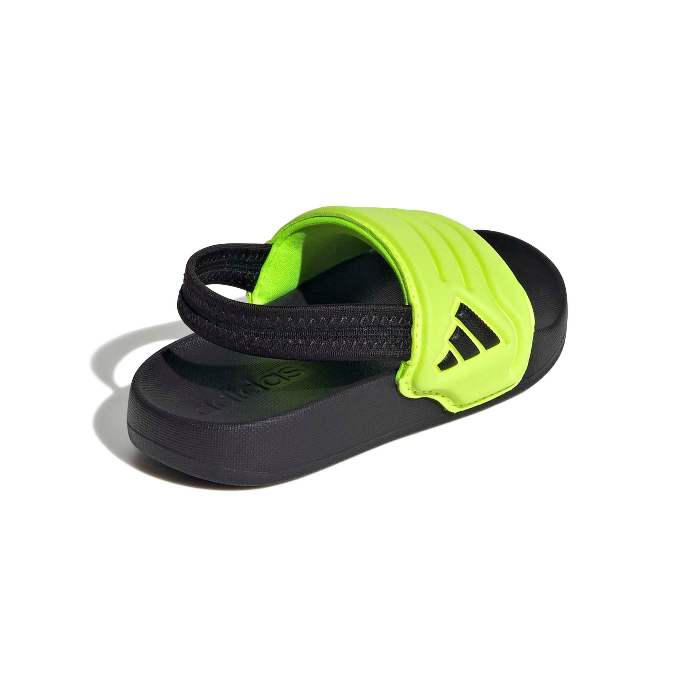 adidas Adilette Estrap 2.0 "Core Black/Core Black/Lucid Lemon" Infant Boys' Slide - BLACK/BLACK/LEMON Thumbnail View 4