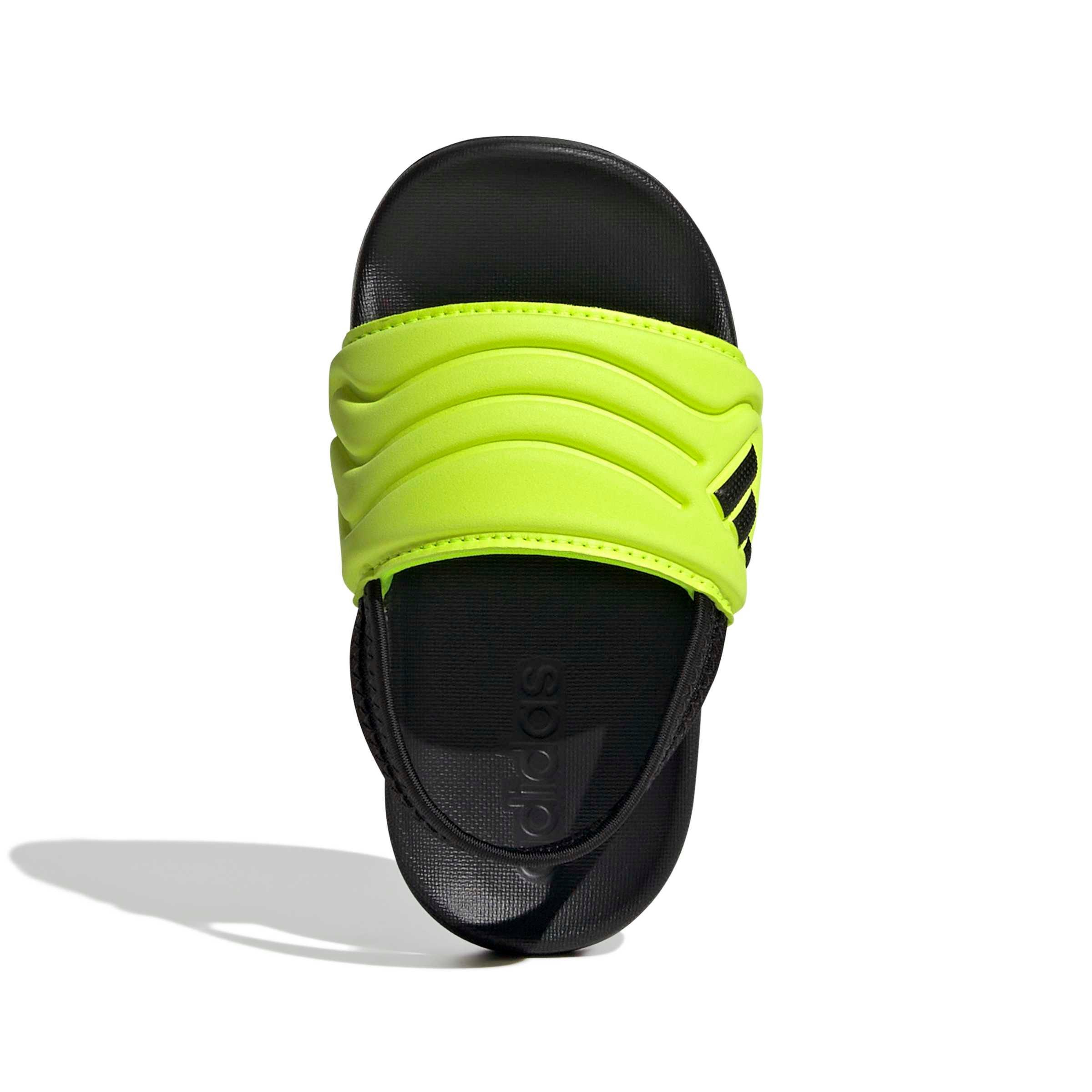 adidas Adilette Estrap 2.0 "Core Black/Core Black/Lucid Lemon" Infant Boys' Slide - BLACK/BLACK/LEMON Thumbnail View 5
