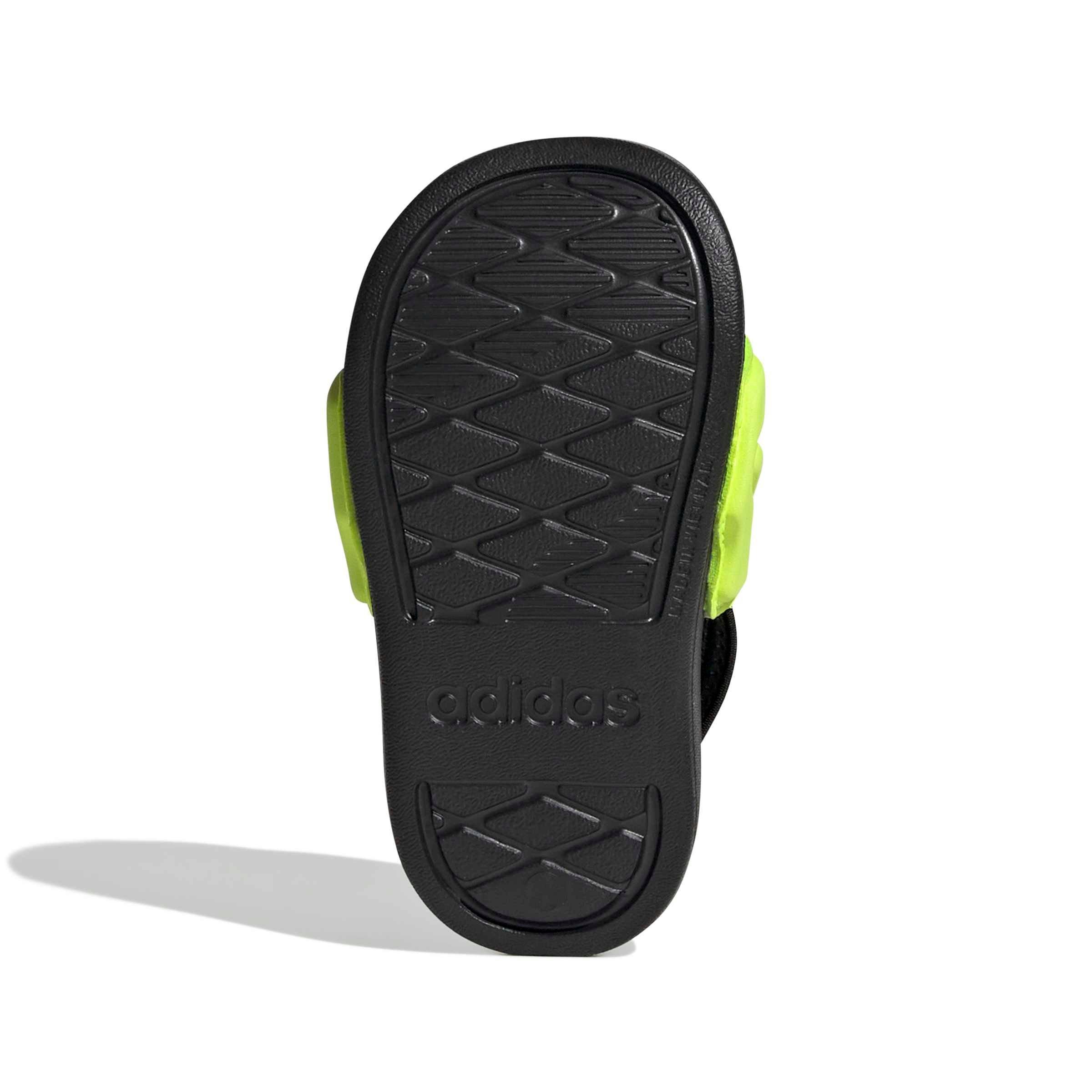 adidas Adilette Estrap 2.0 "Core Black/Core Black/Lucid Lemon" Infant Boys' Slide - BLACK/BLACK/LEMON Thumbnail View 6