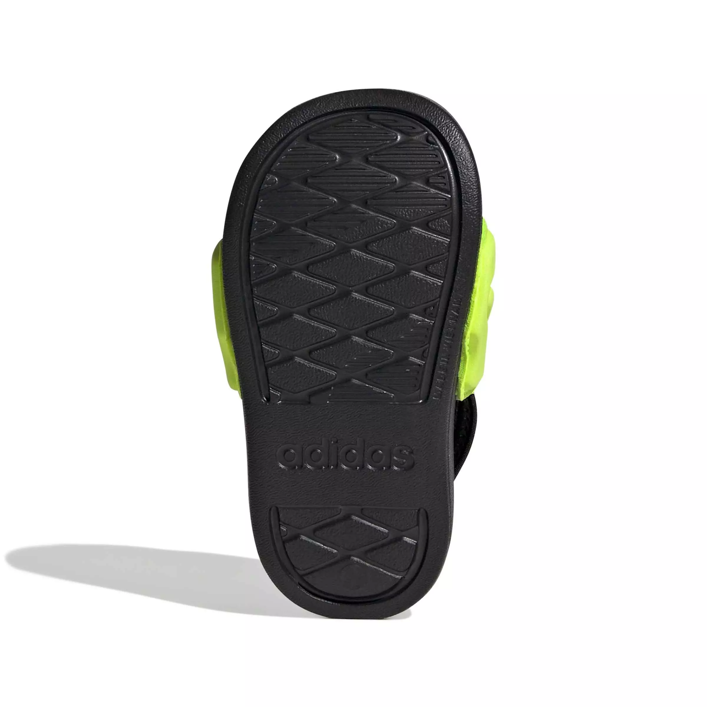 adidas Adilette Estrap 2.0 "Core Black/Core Black/Lucid Lemon" Infant Boys' Slide - BLACK/BLACK/LEMON