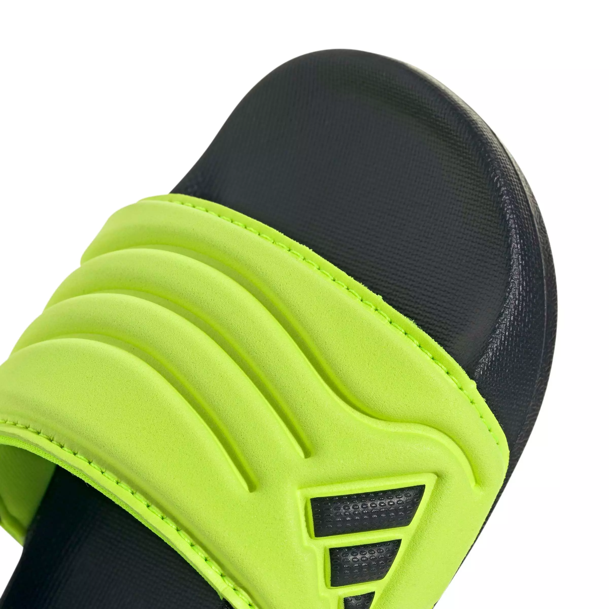 adidas Adilette Estrap 2.0 "Core Black/Core Black/Lucid Lemon" Infant Boys' Slide - BLACK/BLACK/LEMON