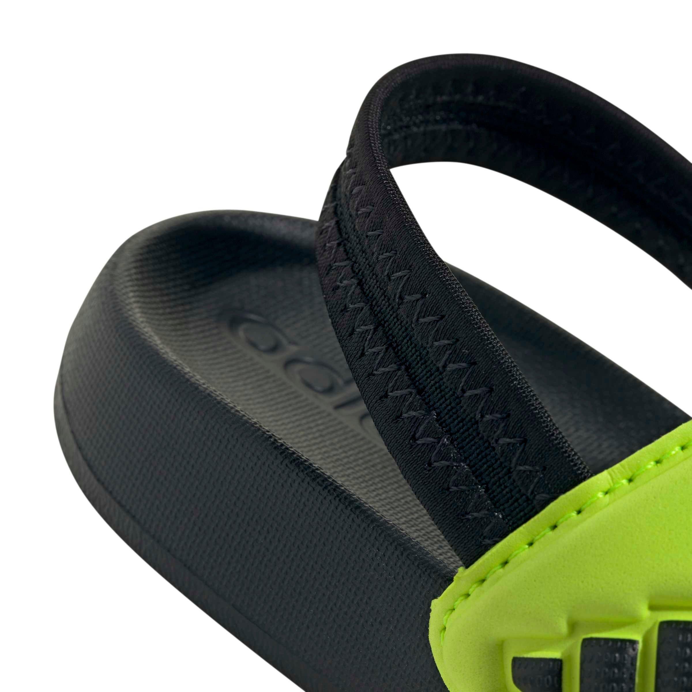 adidas Adilette Estrap 2.0 "Core Black/Core Black/Lucid Lemon" Infant Boys' Slide - BLACK/BLACK/LEMON Thumbnail View 8
