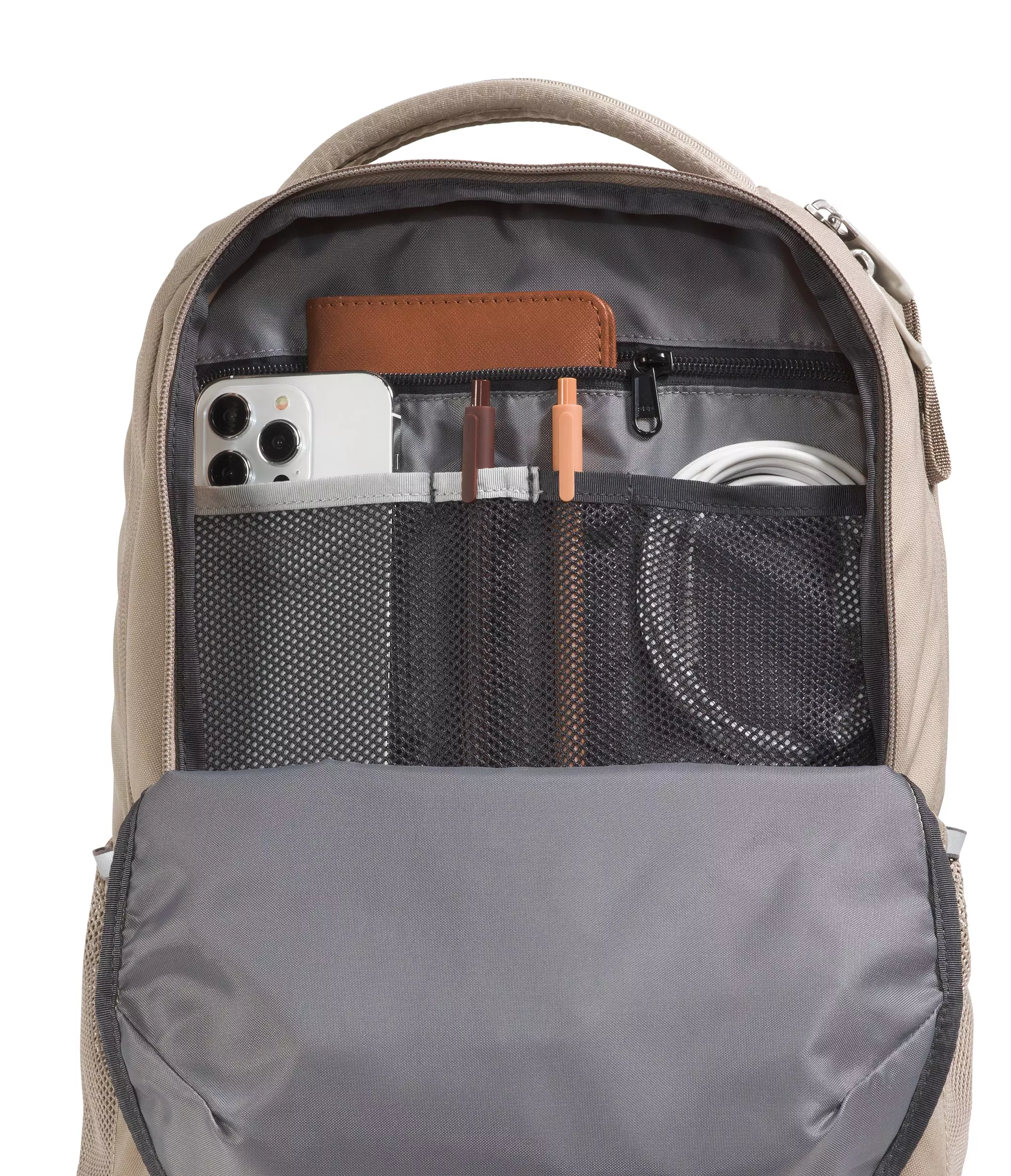 The North Face Women's Jester Luxe Backpack-Tan/Silver - GREY/SILVER