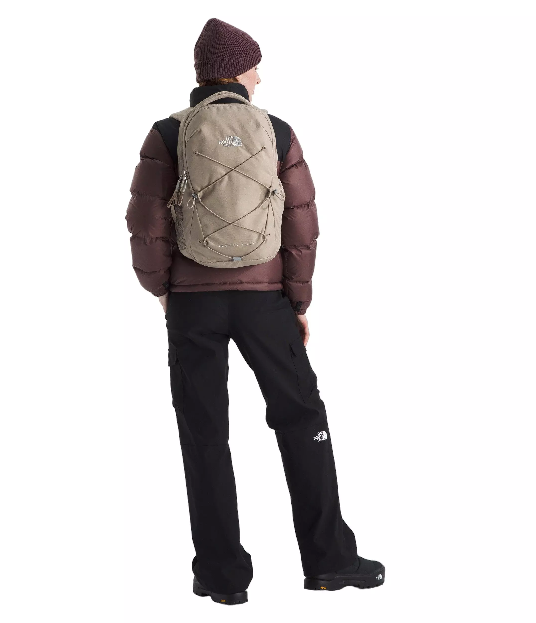 The North Face Women's Jester Luxe Backpack-Tan/Silver - GREY/SILVER