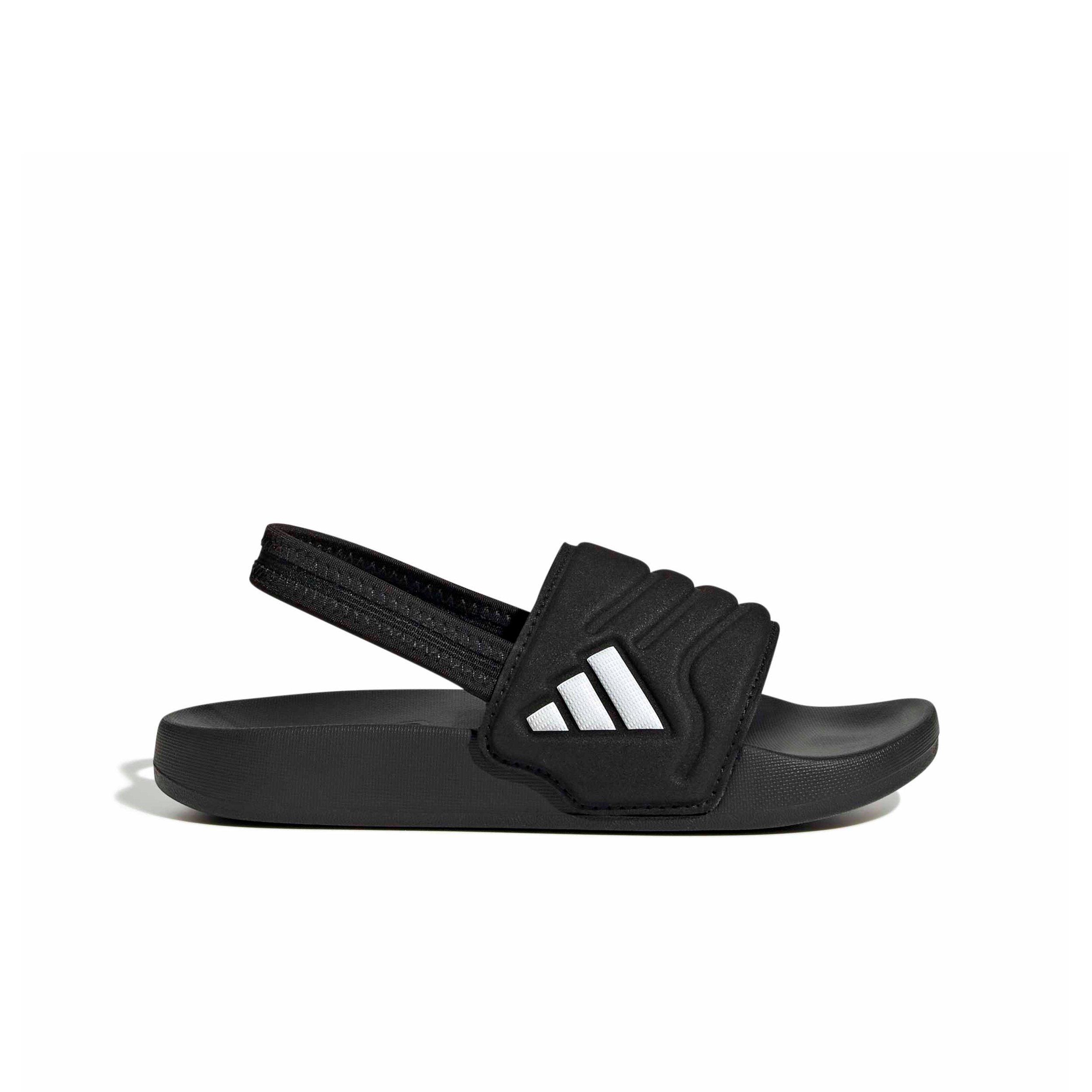 adidas Adilette Estrap 2.0 "Core Black/Ftwr White/Core Black" Preschool Boys' Slide - BLACK/WHITE/BLACK Thumbnail View 1