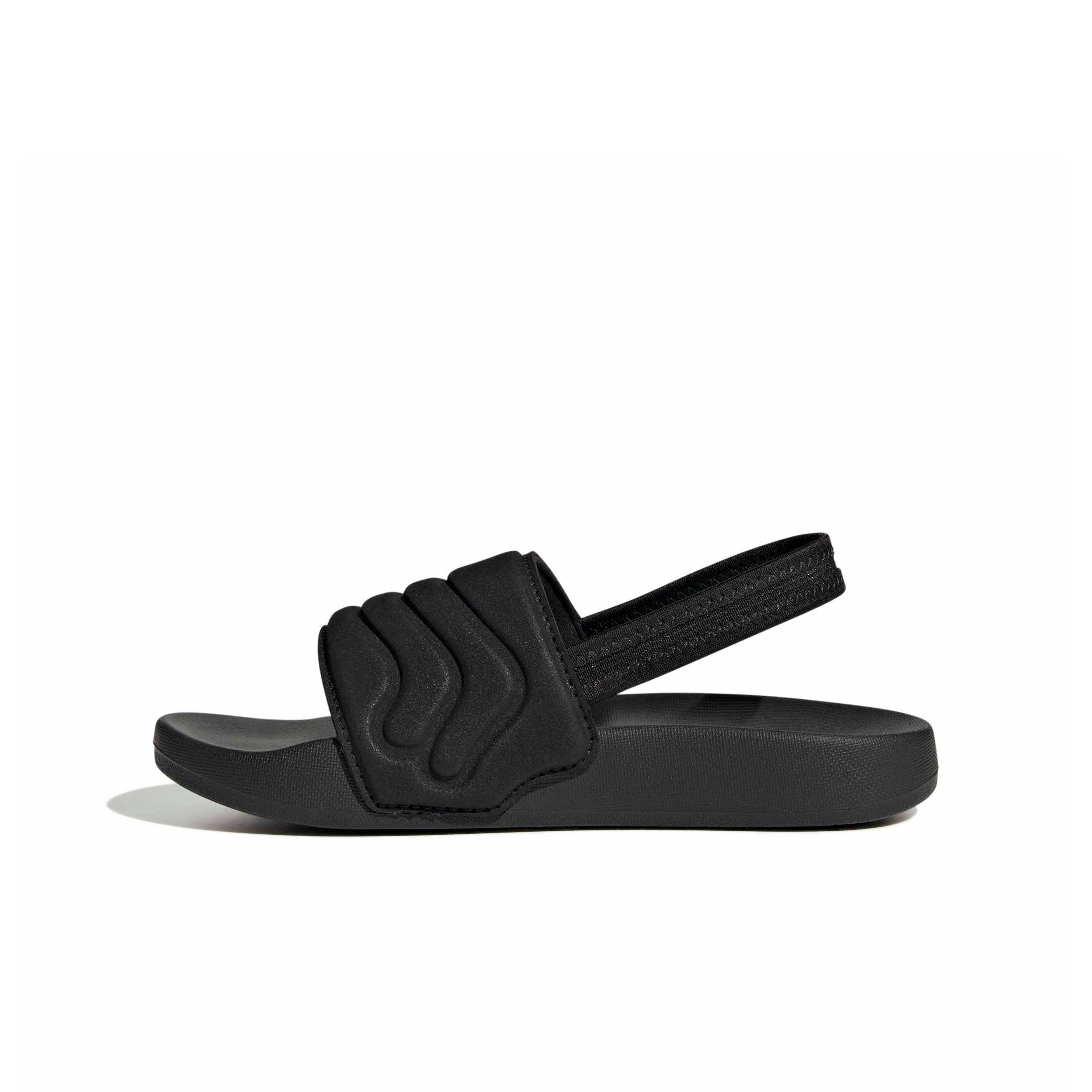 adidas Adilette Estrap 2.0 "Core Black/Ftwr White/Core Black" Preschool Boys' Slide - BLACK/WHITE/BLACK Thumbnail View 2