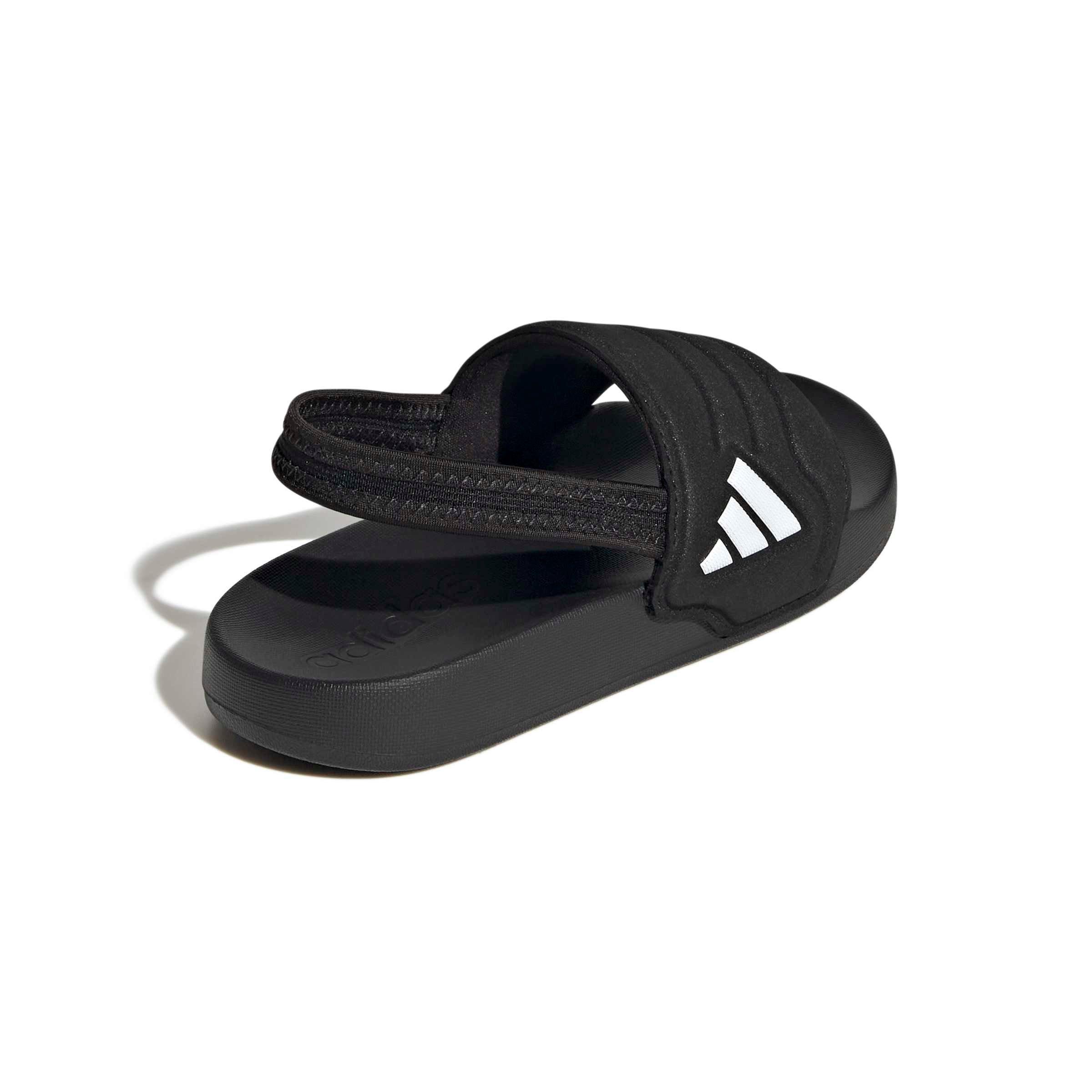 adidas Adilette Estrap 2.0 "Core Black/Ftwr White/Core Black" Preschool Boys' Slide - BLACK/WHITE/BLACK Thumbnail View 4