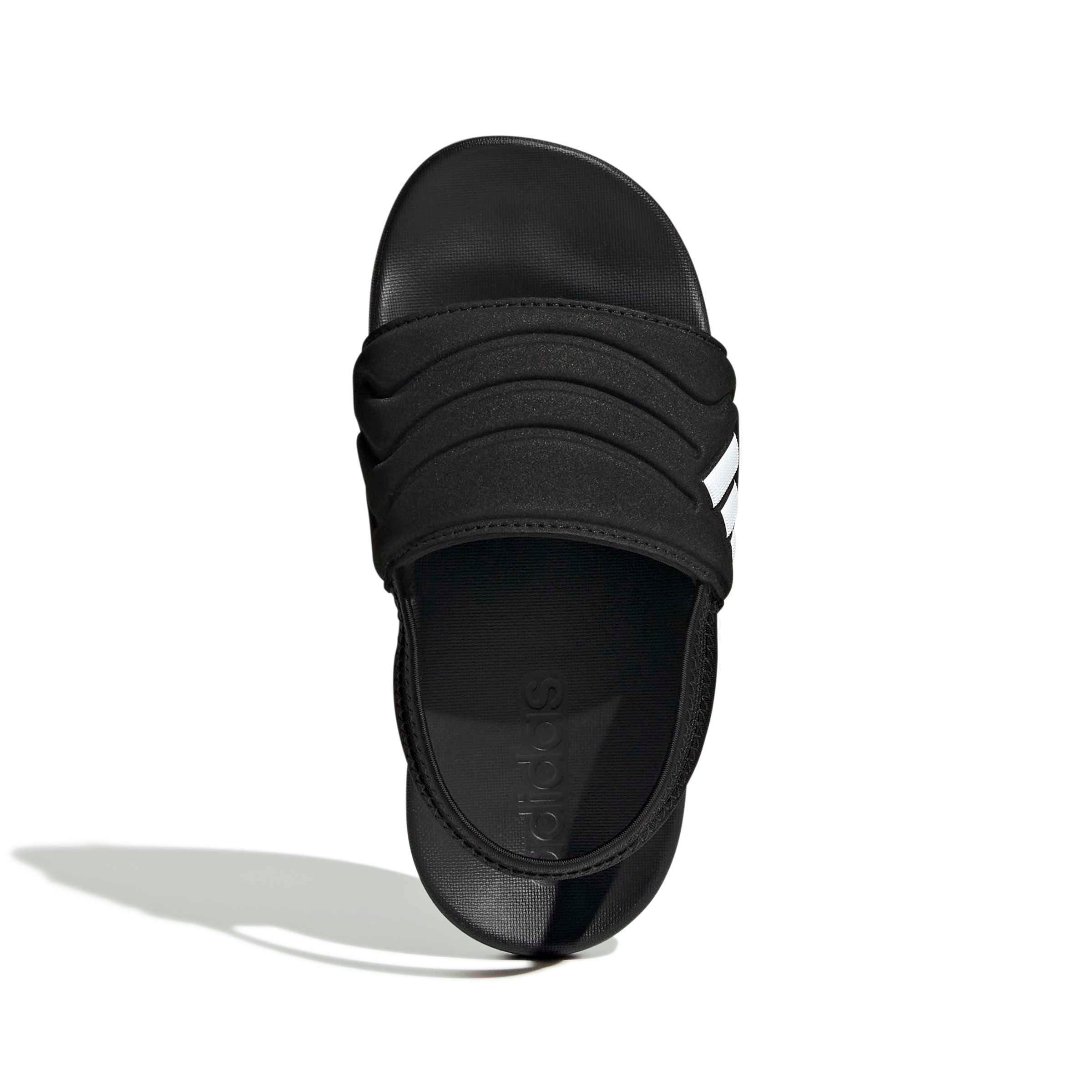 adidas Adilette Estrap 2.0 "Core Black/Ftwr White/Core Black" Preschool Boys' Slide - BLACK/WHITE/BLACK Thumbnail View 5