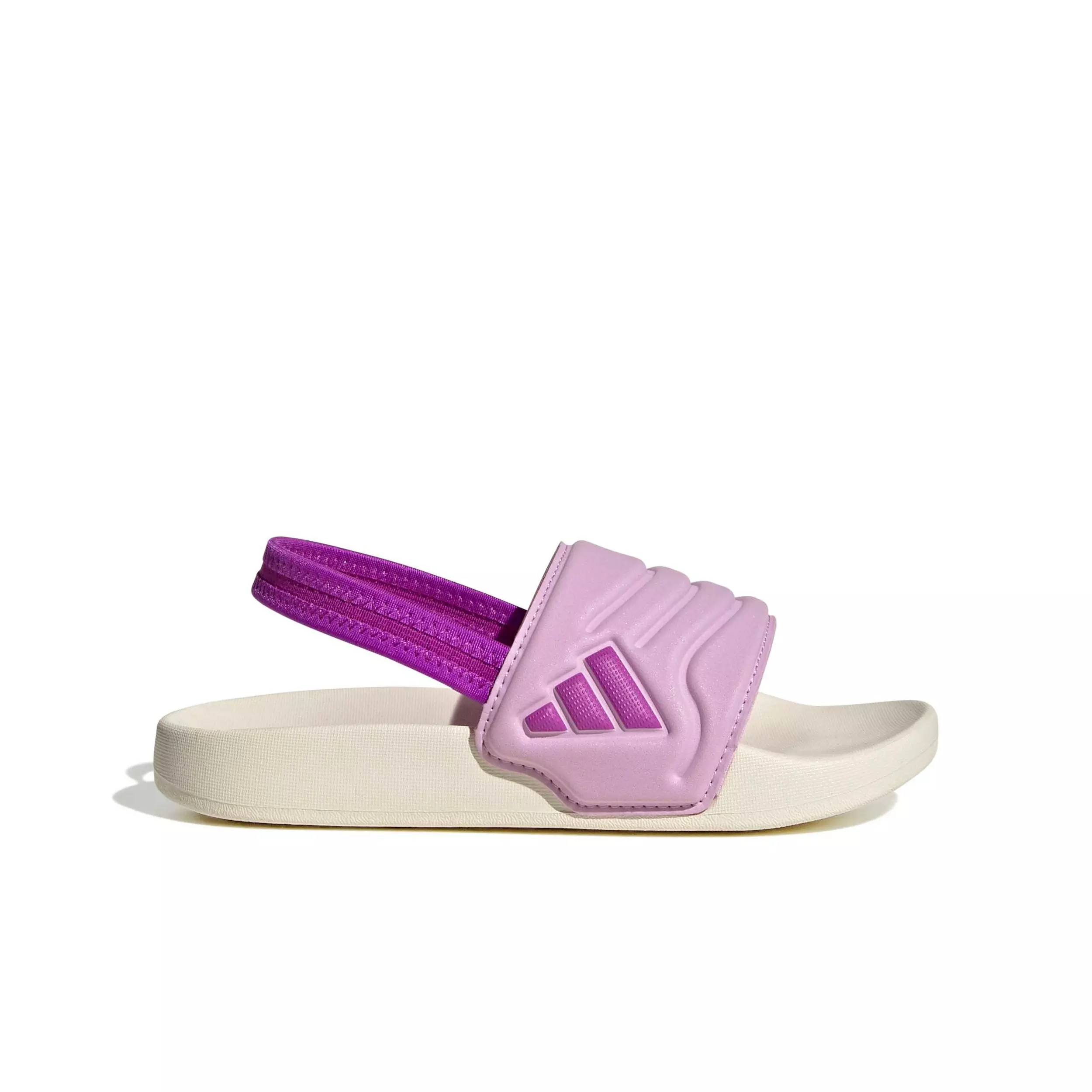 adidas Adilette Estrap 2.0 "Off White/Purple Burst/Bliss Lilac" Preschool Girls' Slide - OFF WHITE/PURPLE/LILAC