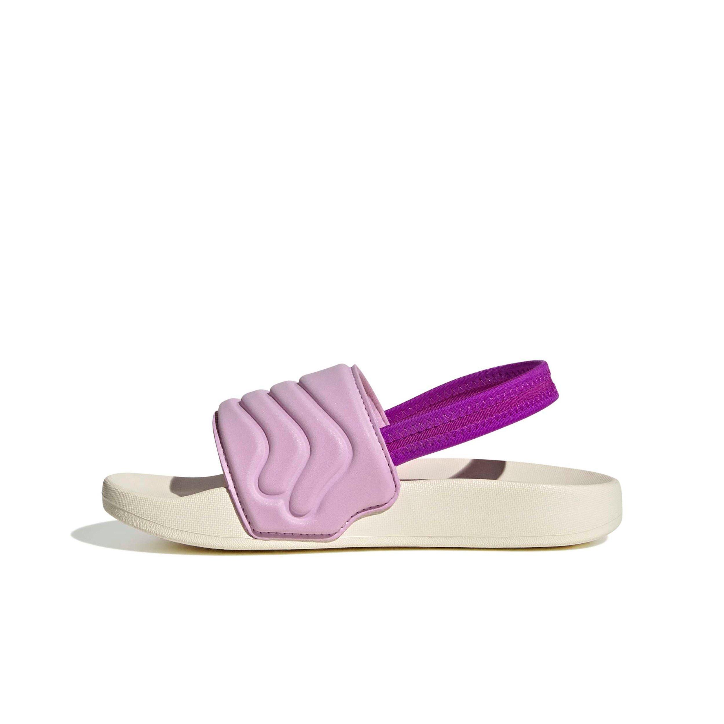 adidas Adilette Estrap 2.0 "Off White/Purple Burst/Bliss Lilac" Preschool Girls' Slide - OFF WHITE/PURPLE/LILAC Thumbnail View 2