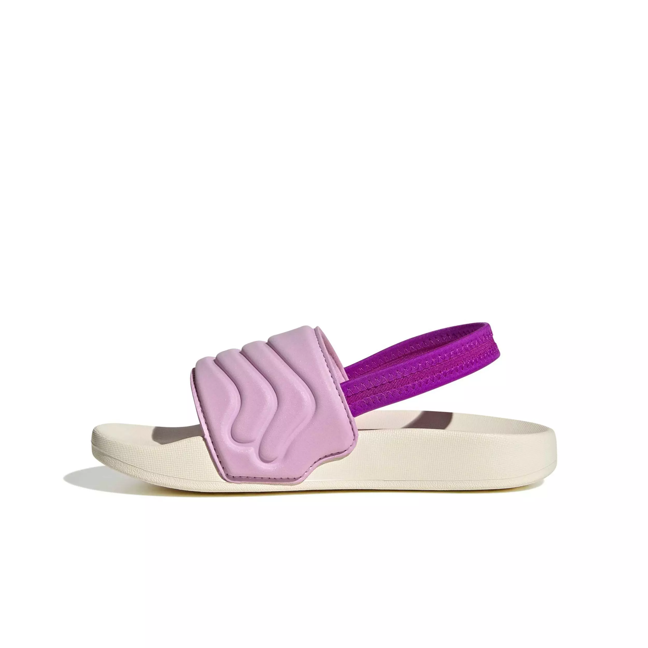 adidas Adilette Estrap 2.0 "Off White/Purple Burst/Bliss Lilac" Preschool Girls' Slide - OFF WHITE/PURPLE/LILAC