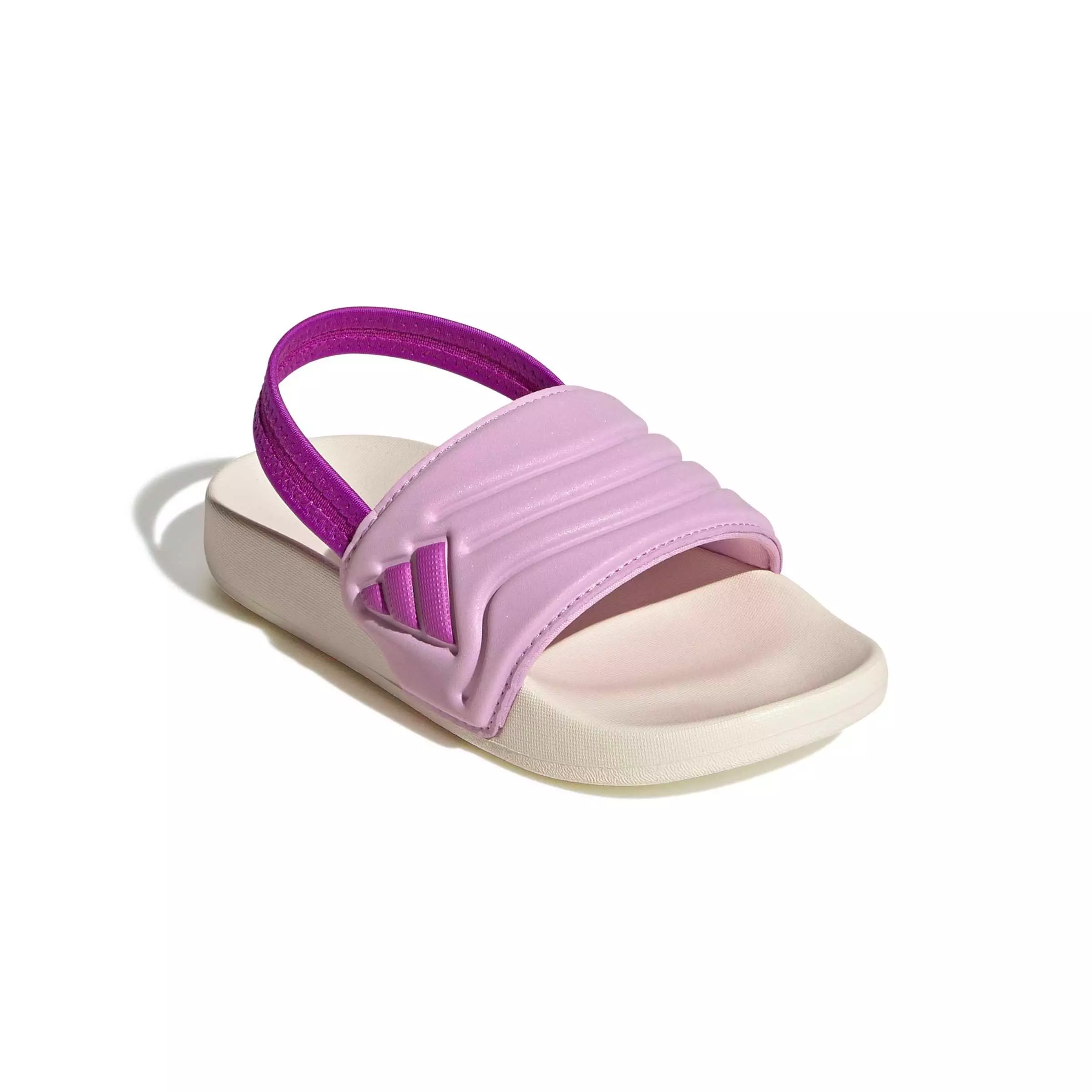 adidas Adilette Estrap 2.0 "Off White/Purple Burst/Bliss Lilac" Preschool Girls' Slide - OFF WHITE/PURPLE/LILAC