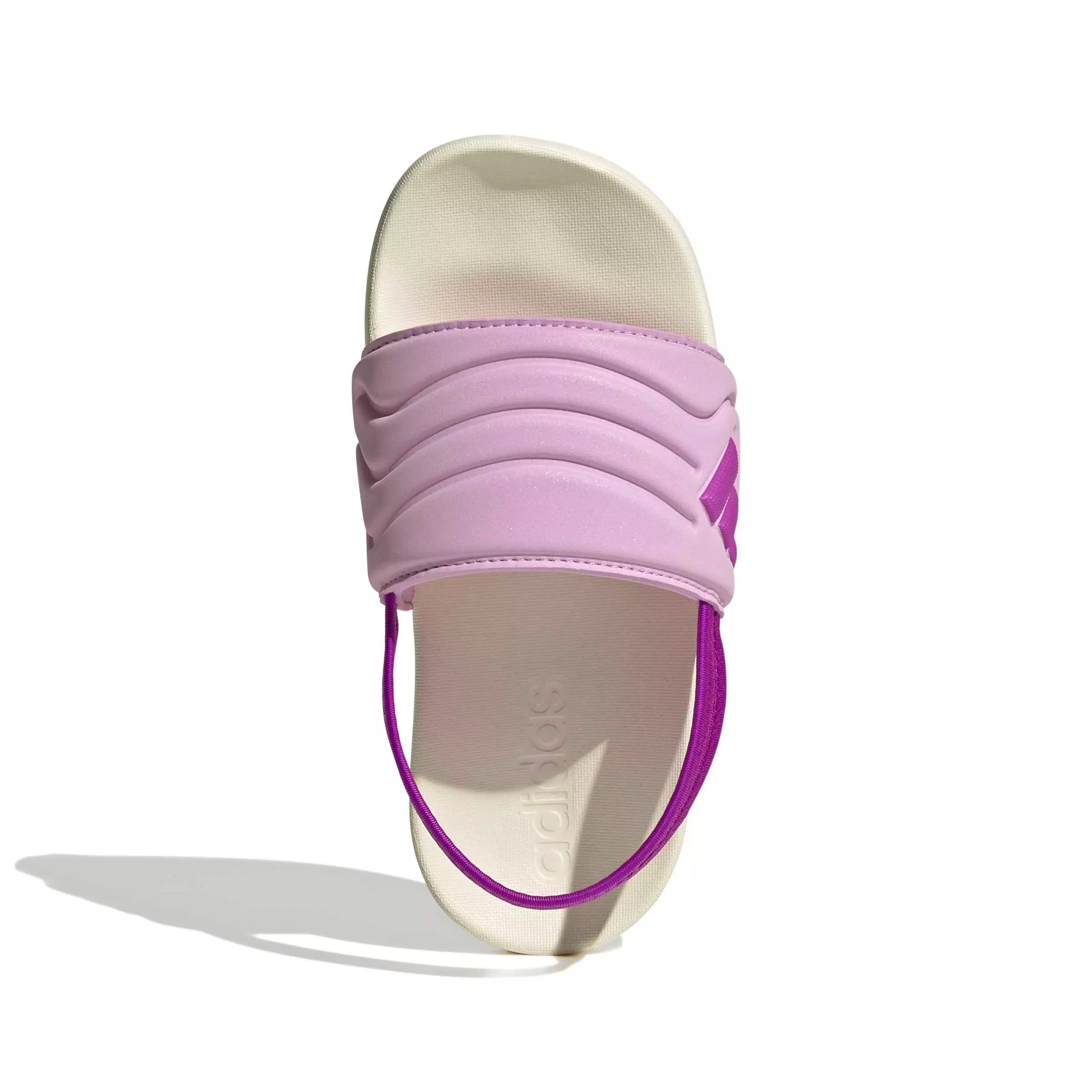 adidas Adilette Estrap 2.0 "Off White/Purple Burst/Bliss Lilac" Preschool Girls' Slide - OFF WHITE/PURPLE/LILAC