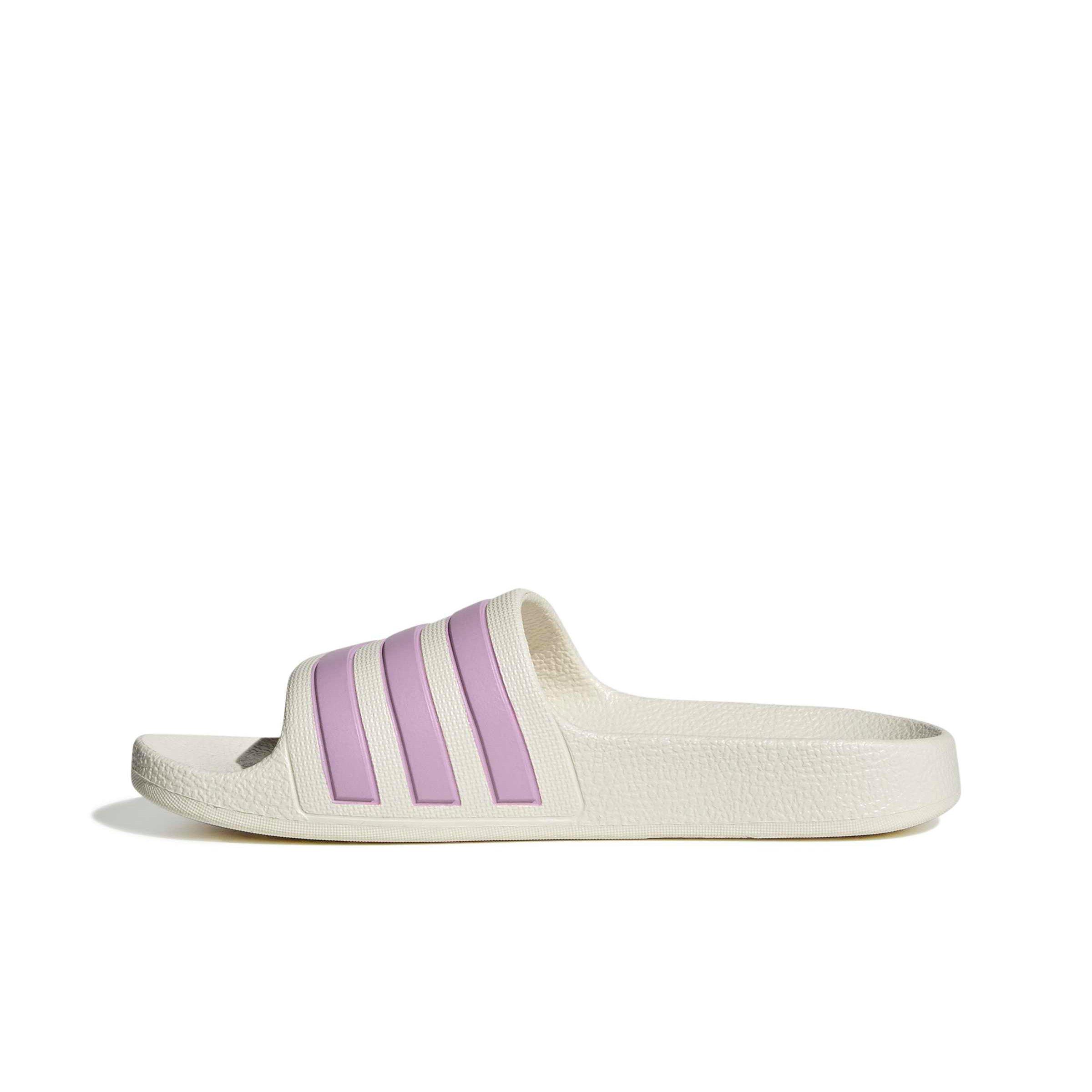 adidas Adilette Aqua "Off White/Bliss Lilac/Off White" Grade School Girls' Slide - OFF WHITE/LILAC/OFF WHITE Thumbnail View 2
