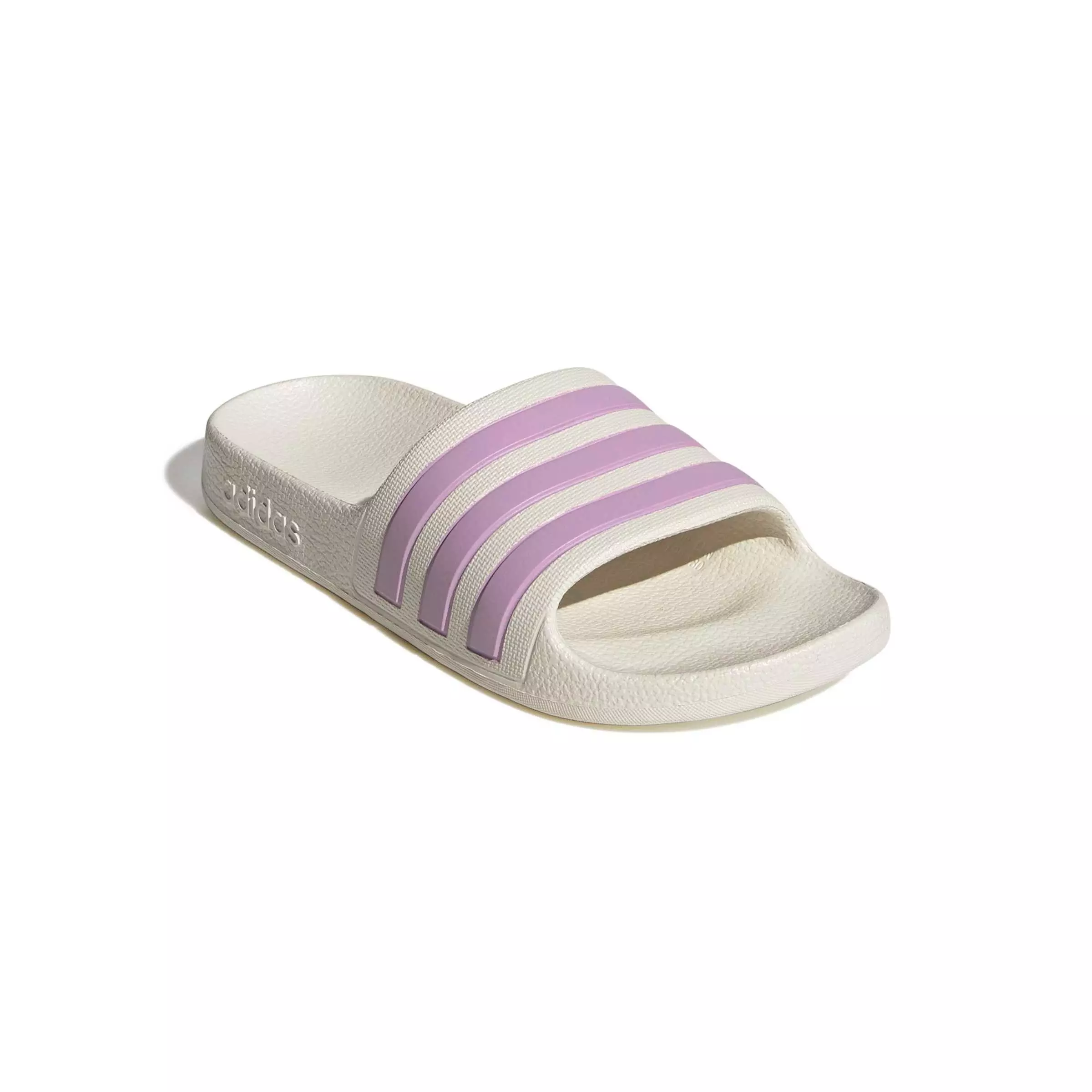 adidas Adilette Aqua "Off White/Bliss Lilac/Off White" Grade School Girls' Slide - OFF WHITE/LILAC/OFF WHITE