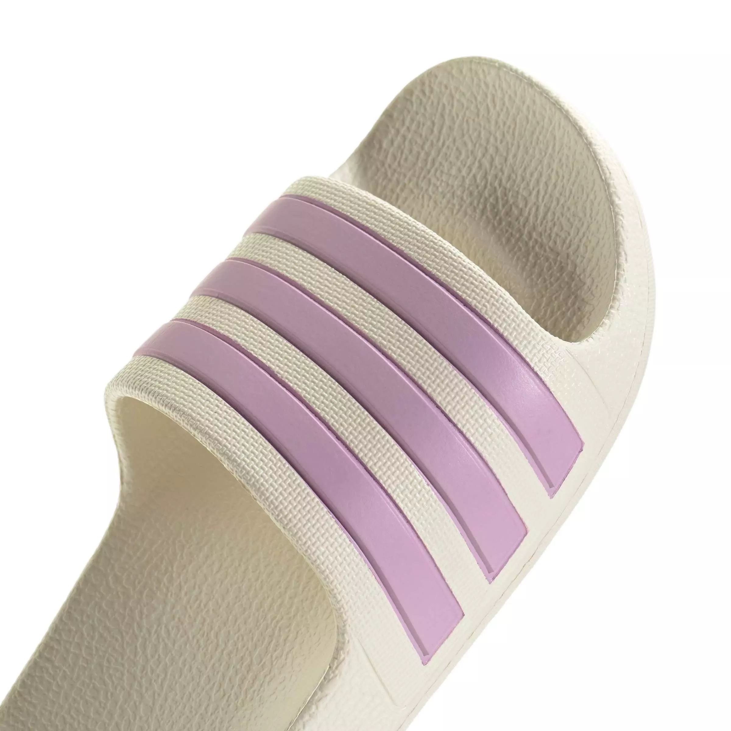 adidas Adilette Aqua "Off White/Bliss Lilac/Off White" Grade School Girls' Slide - OFF WHITE/LILAC/OFF WHITE