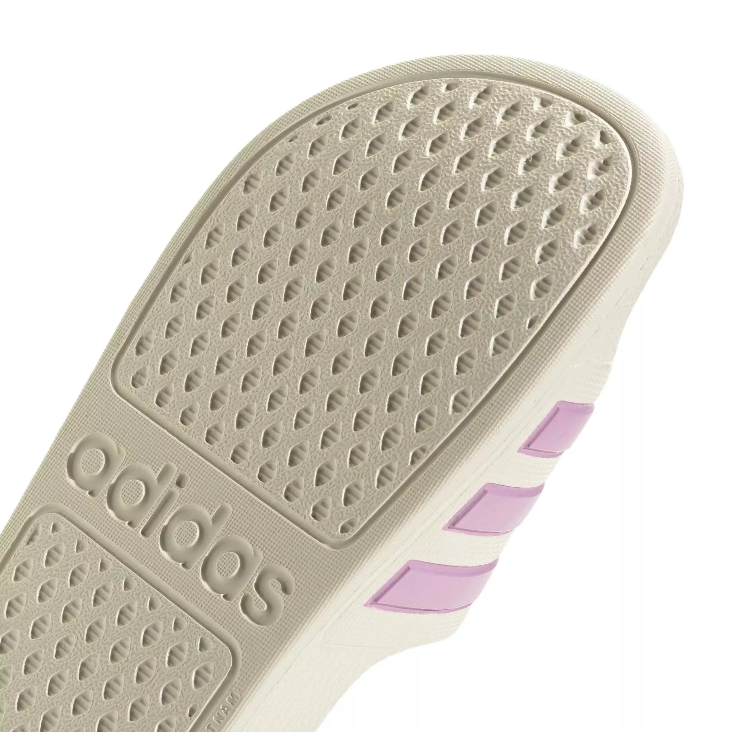 adidas Adilette Aqua "Off White/Bliss Lilac/Off White" Grade School Girls' Slide - OFF WHITE/LILAC/OFF WHITE