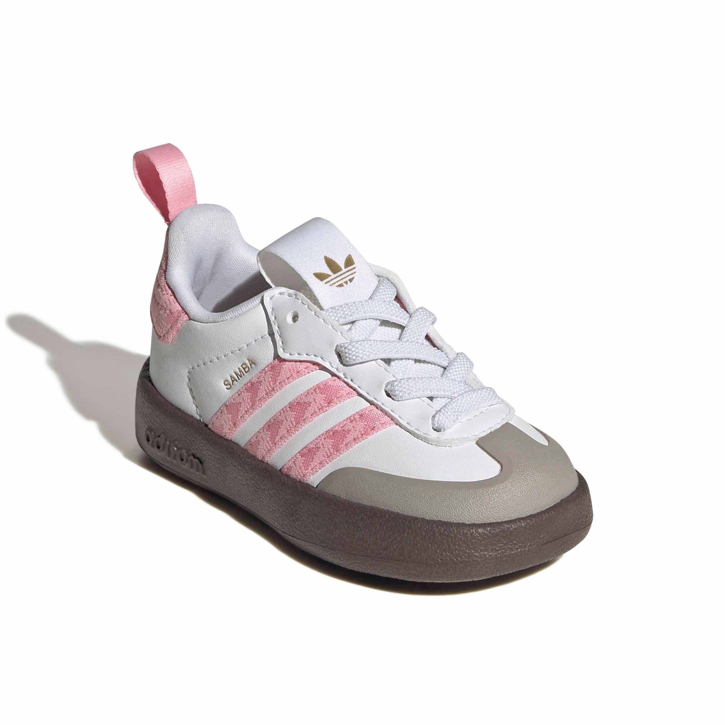 adidas Originals Adifom Samba 360 "Ftwr White/Light Pink/Clear Granite" Infant Girls' Shoe - WHITE/LT PINK/GRANITE Thumbnail View 3