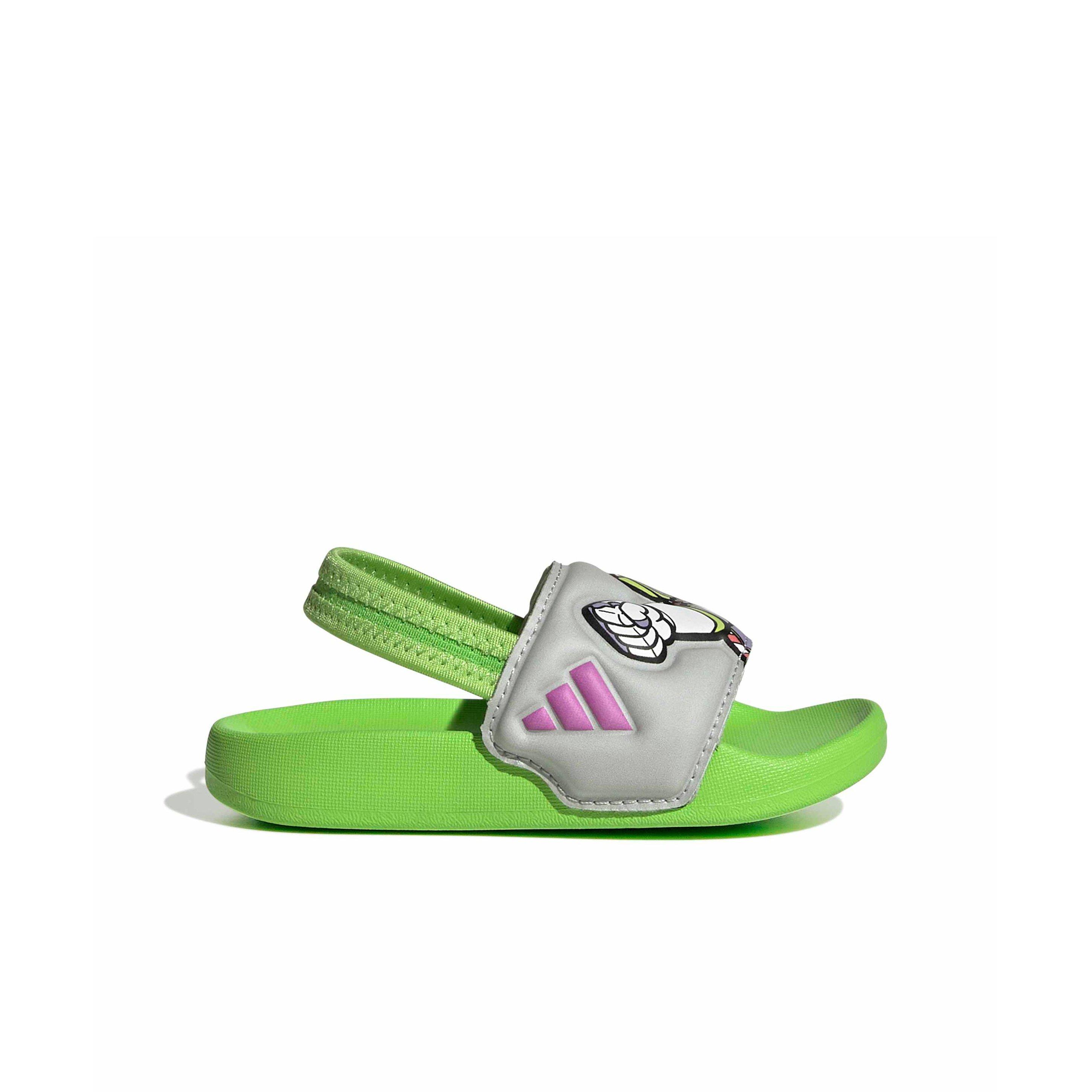 adidas Pixar Toy Story Adilette Estrap "Semi Solar Green/Purple Burst/Grey Two" Infant Boys' Slide - GREEN/PURPLE/GREY Thumbnail View 1