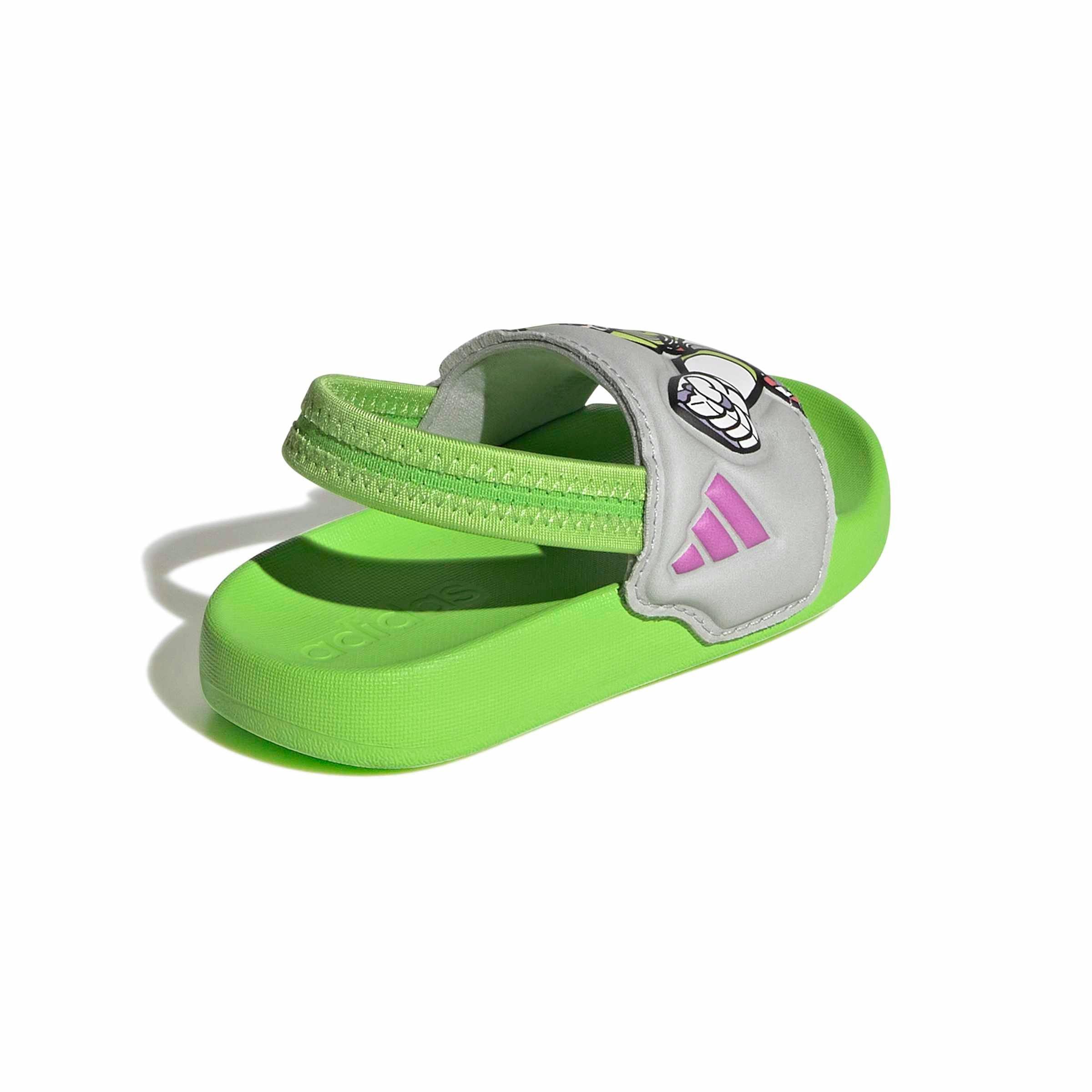 adidas Pixar Toy Story Adilette Estrap "Semi Solar Green/Purple Burst/Grey Two" Infant Boys' Slide - GREEN/PURPLE/GREY Thumbnail View 4