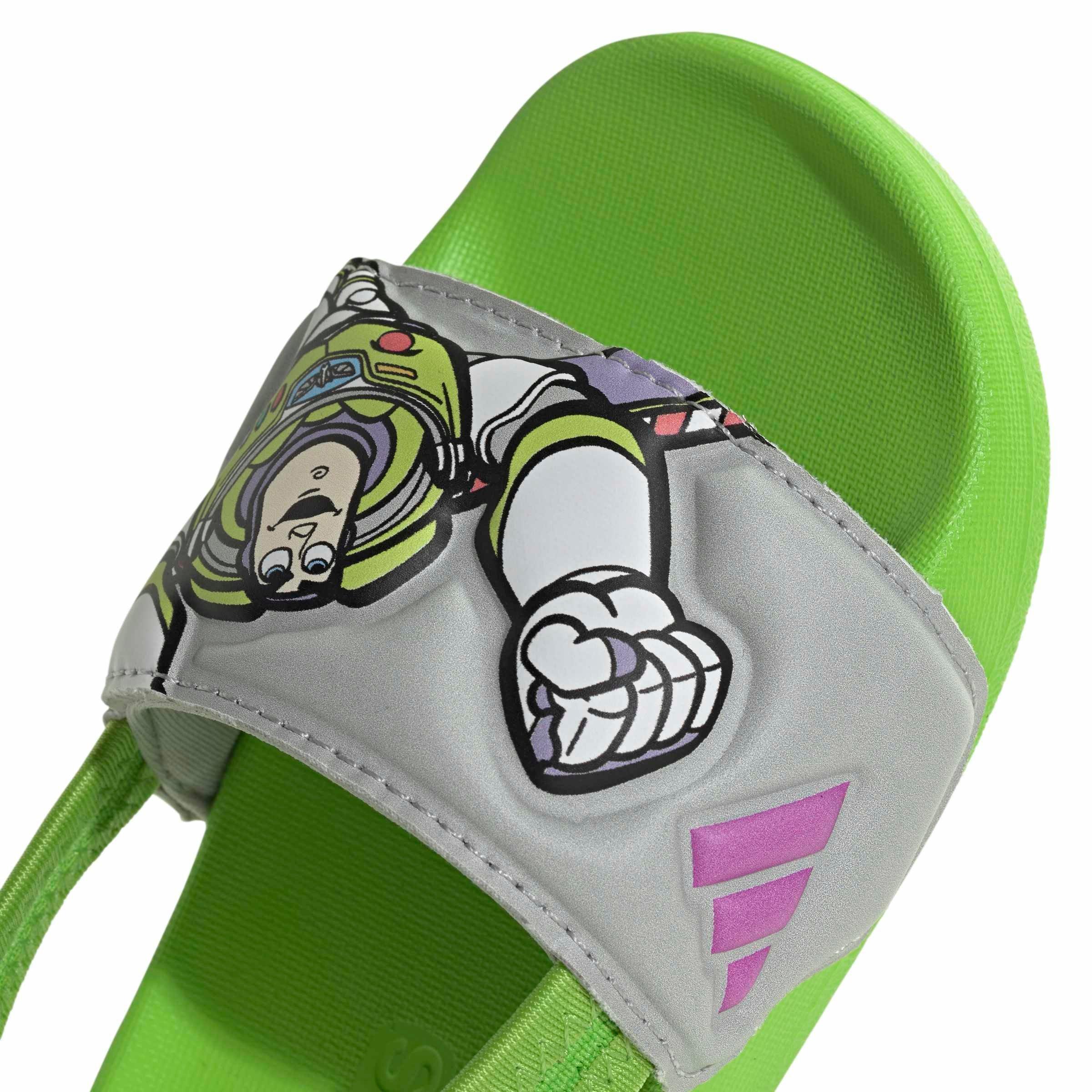 adidas Pixar Toy Story Adilette Estrap "Semi Solar Green/Purple Burst/Grey Two" Infant Boys' Slide - GREEN/PURPLE/GREY Thumbnail View 7