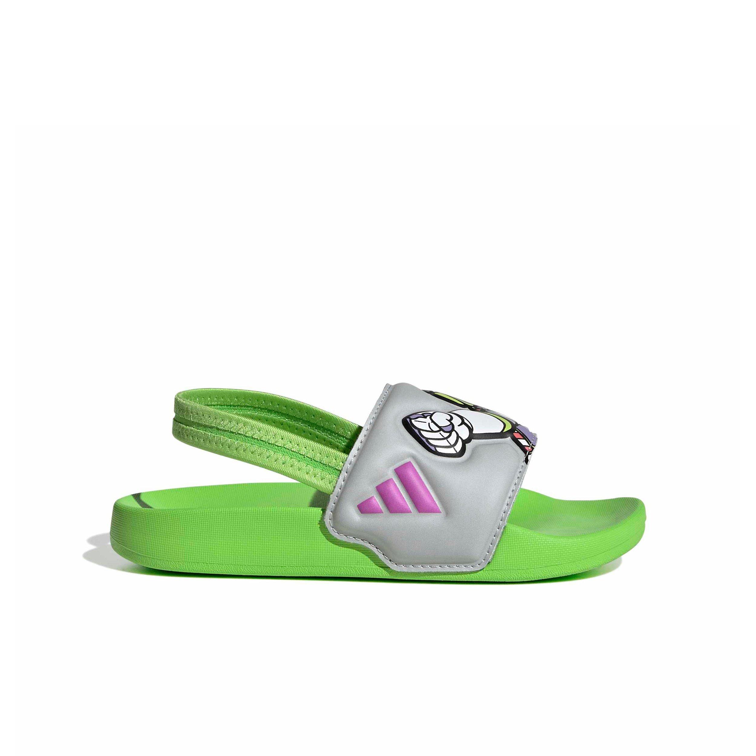 adidas Pixar Toy Story Adilette Estrap "Semi Green/Purple Burst/Grey Two" Preschool Boys' Slide - GREEN/PURPLE/GREY Thumbnail View 1