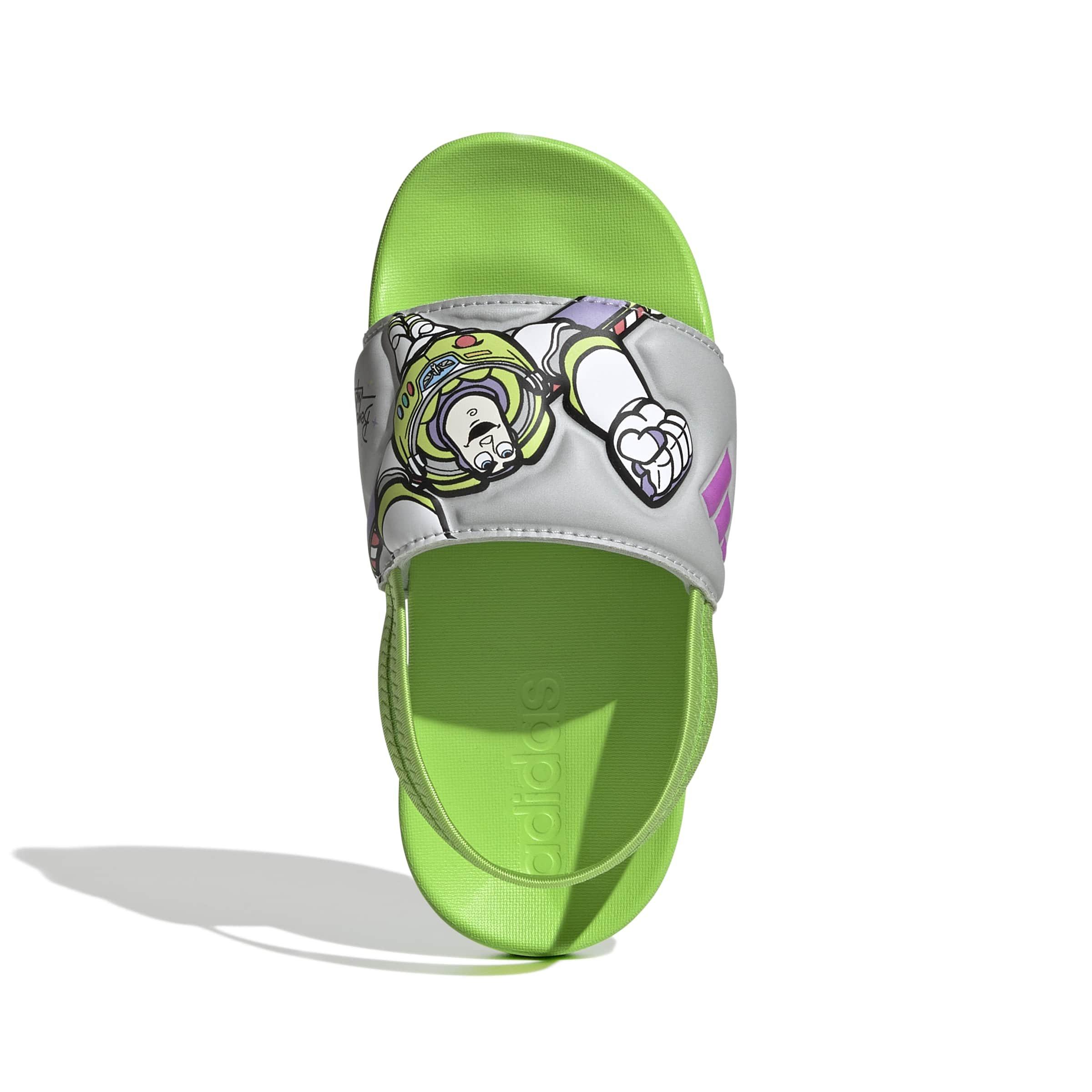 adidas Pixar Toy Story Adilette Estrap "Semi Green/Purple Burst/Grey Two" Preschool Boys' Slide - GREEN/PURPLE/GREY Thumbnail View 5