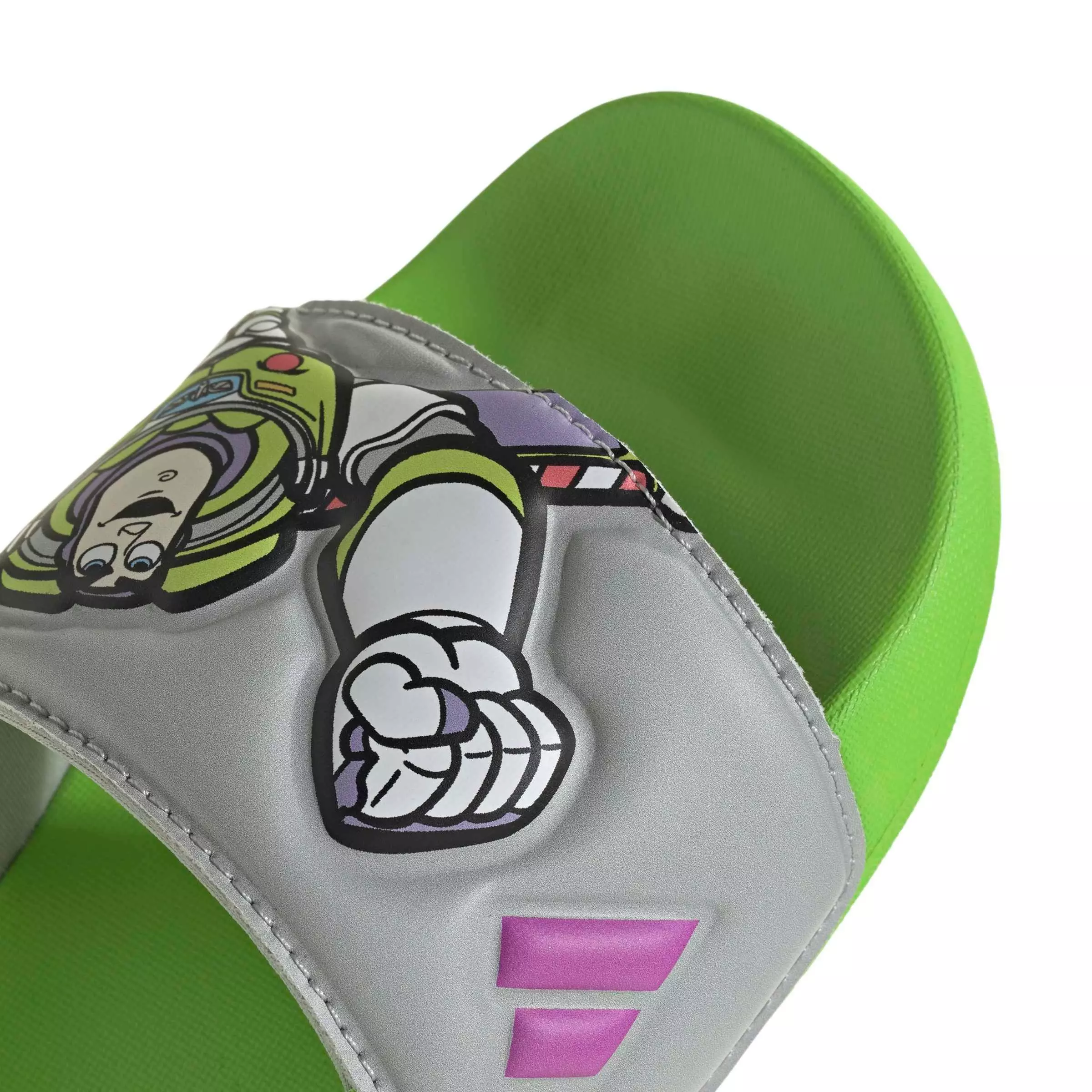 adidas Pixar Toy Story Adilette Estrap "Semi Green/Purple Burst/Grey Two" Preschool Boys' Slide - GREEN/PURPLE/GREY