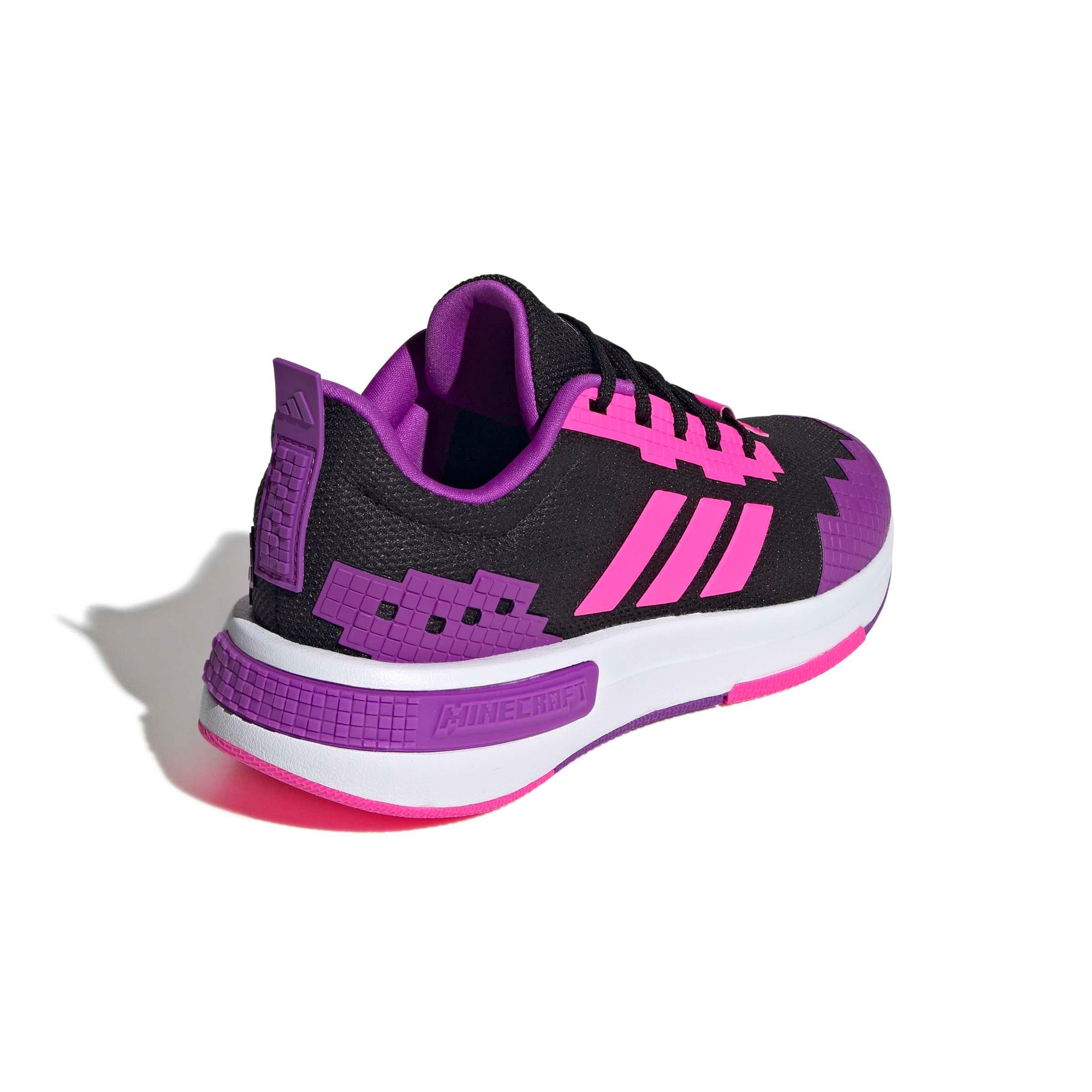 adidas Minecraft Pro "Core Black/Solar Pink/Shock Purple" Grade School Girls' Shoe - BLACK/PINK/PURPLE Thumbnail View 4